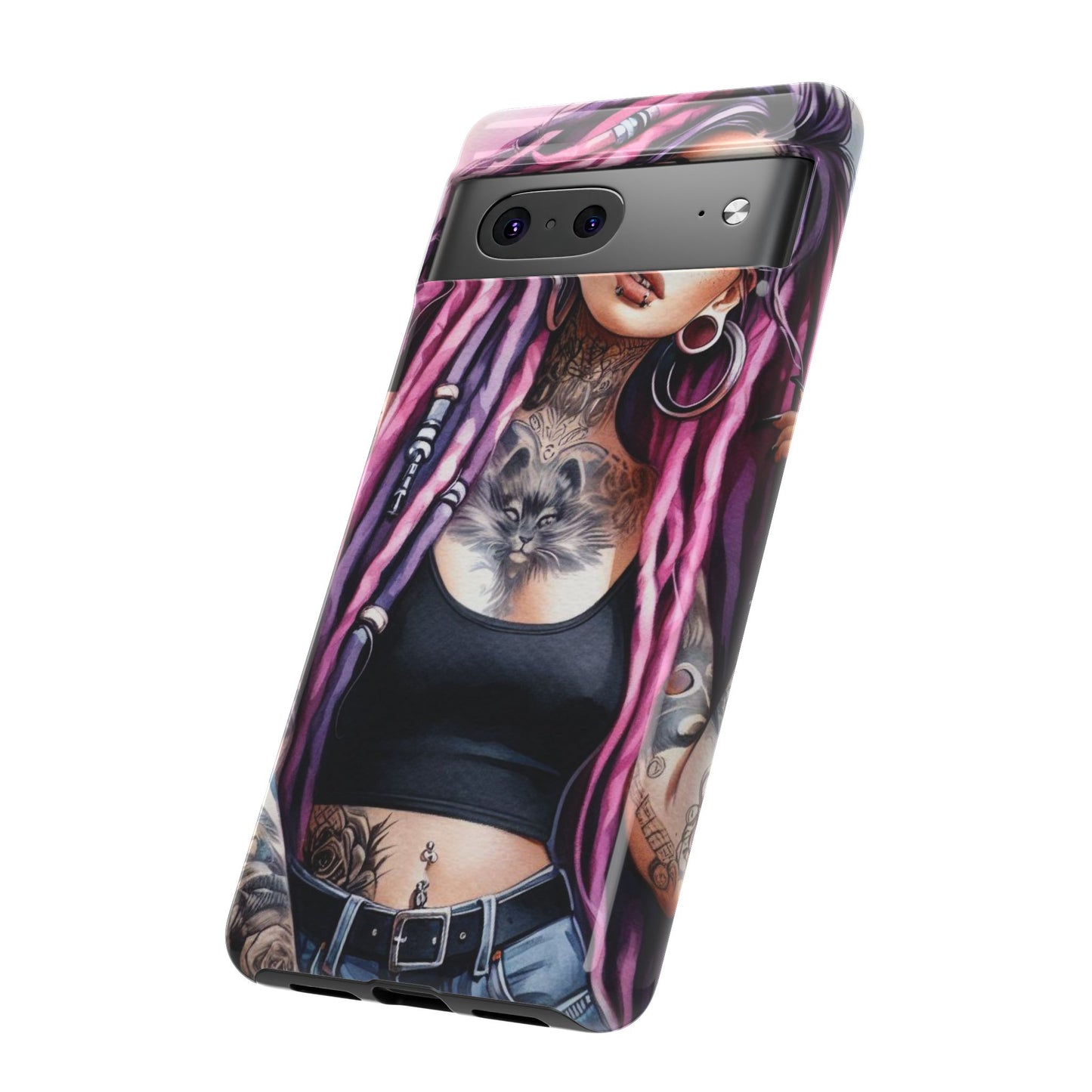 Tattooed Rebel – Gothic Cat Spirit Mobile Cover