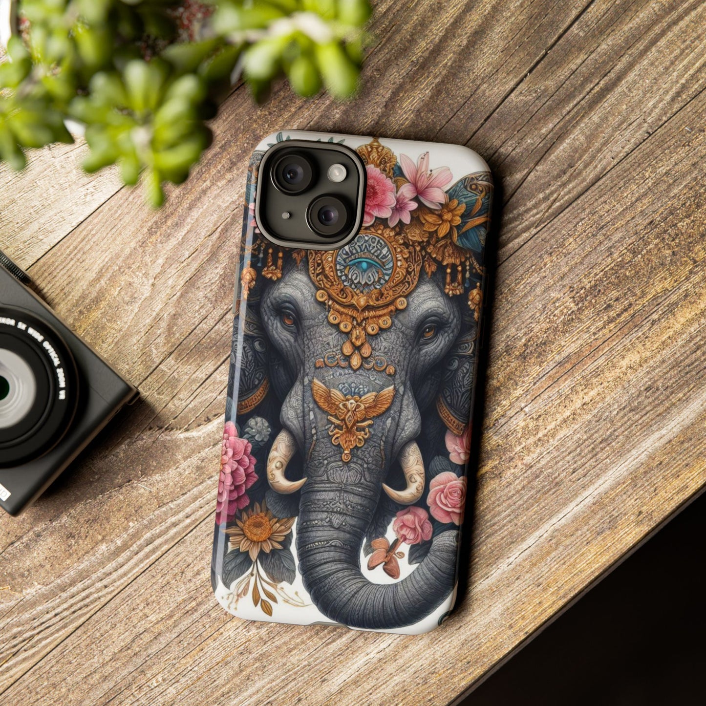 Golden Royal Elephant Mobile Cover – Luxurious Ornate Art