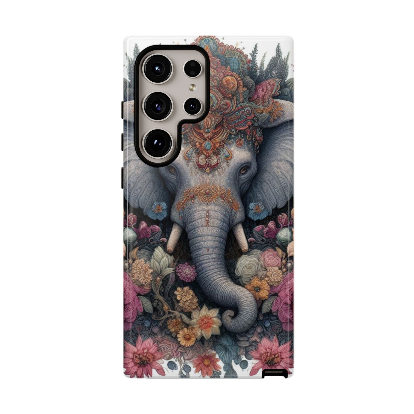 Regal Ornate Elephant Mobile Cover – Majestic Bohemian Art