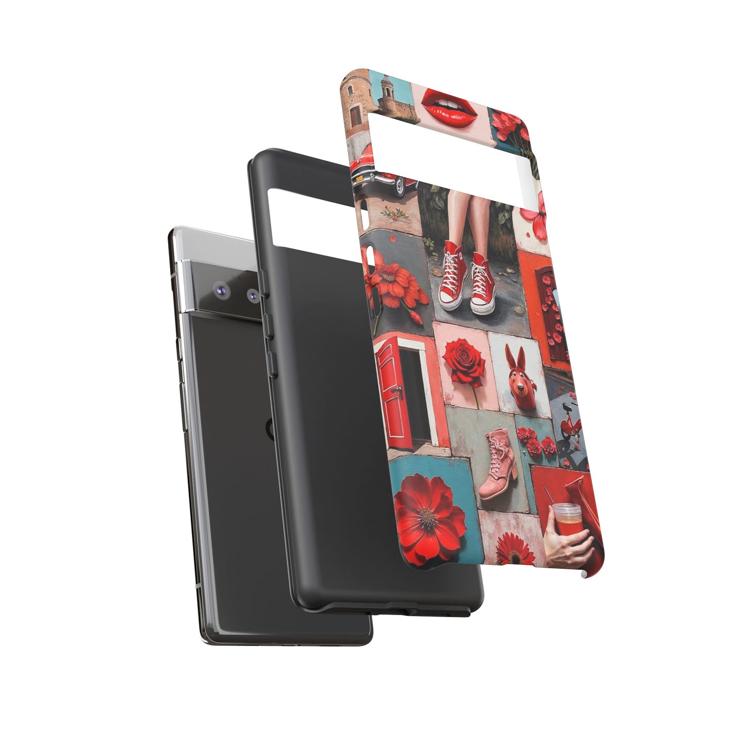 Red Sneakers & Roses Collage Phone Case
