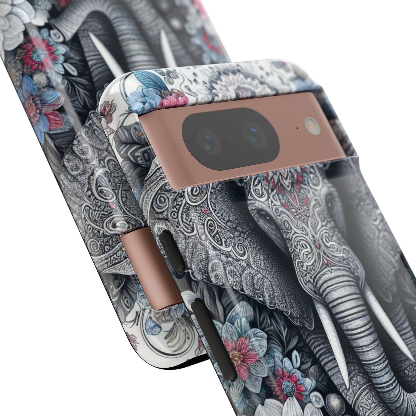Regal Mandala Elephant Mobile Cover – Ornate Floral Art
