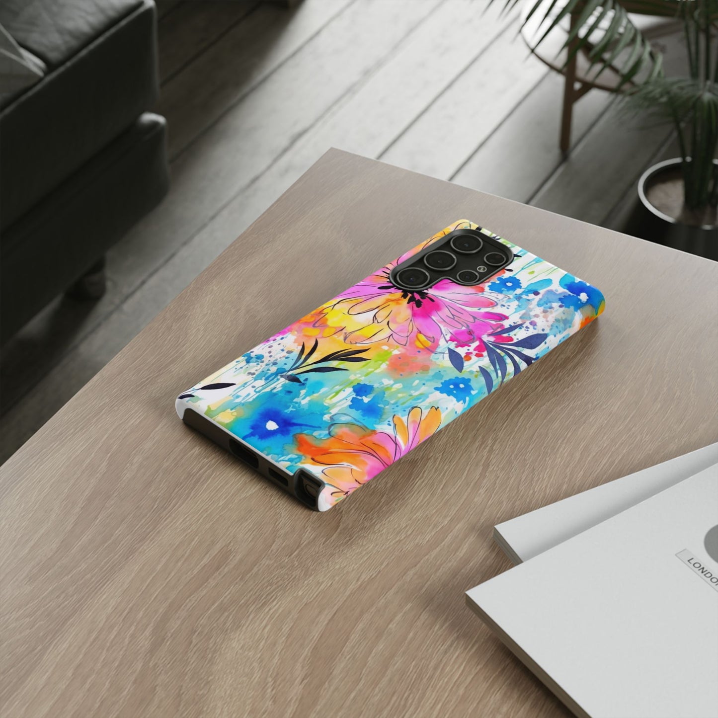 Abstract Watercolor Bloom Phone Case – Expressive & Vibrant
