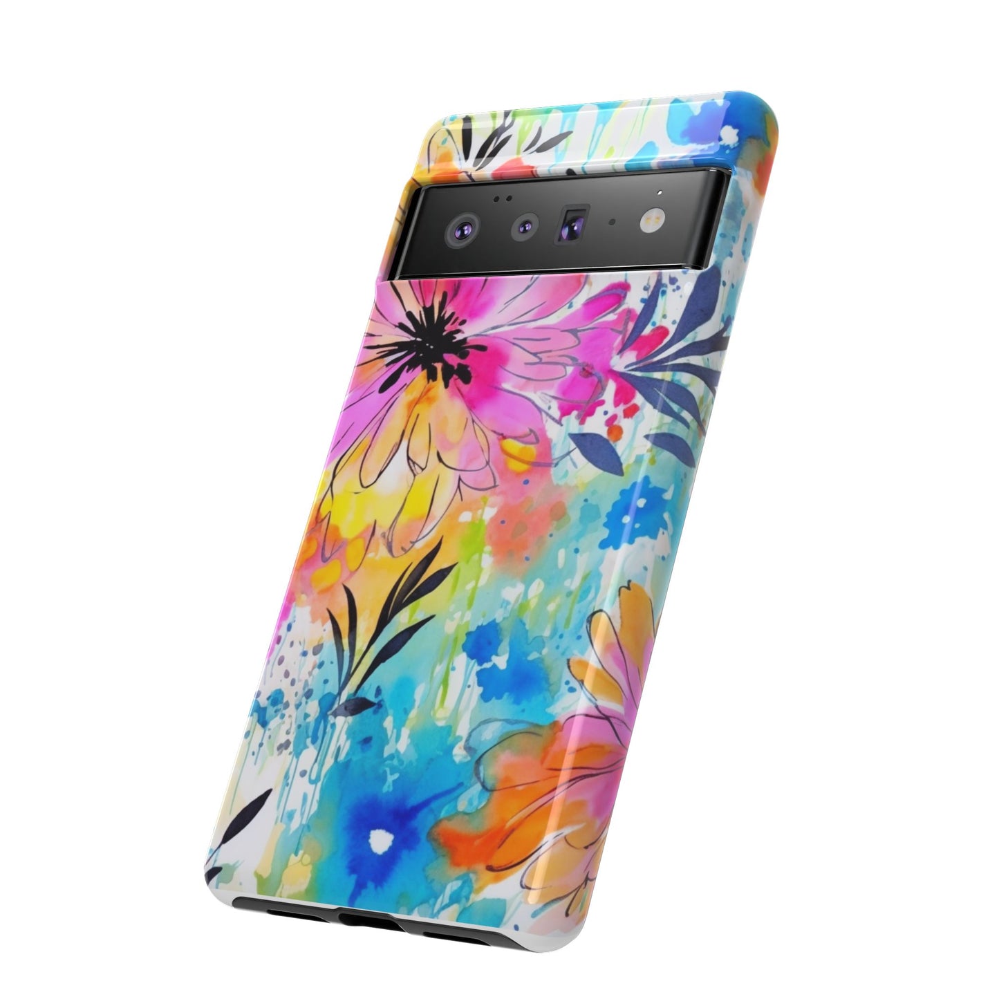 Abstract Watercolor Bloom Phone Case – Expressive & Vibrant