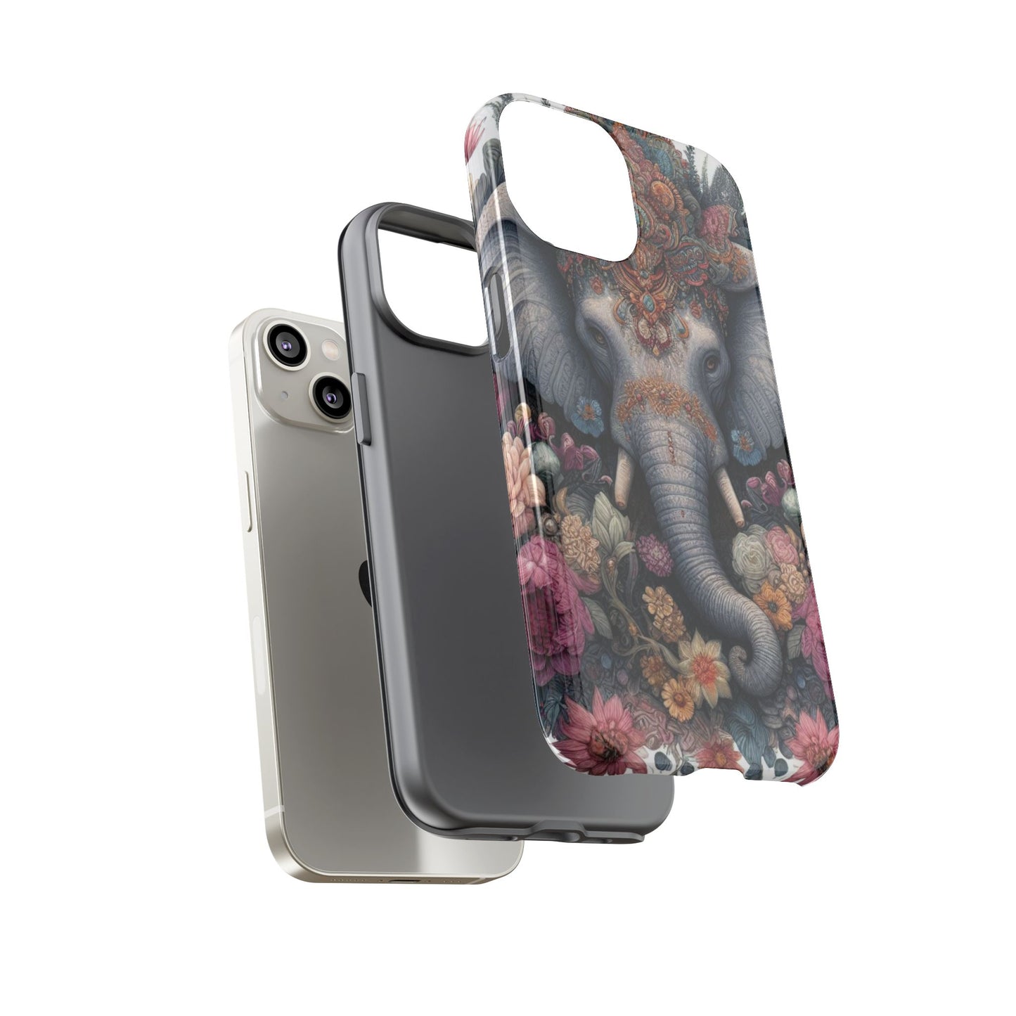 Regal Ornate Elephant Mobile Cover – Majestic Bohemian Art
