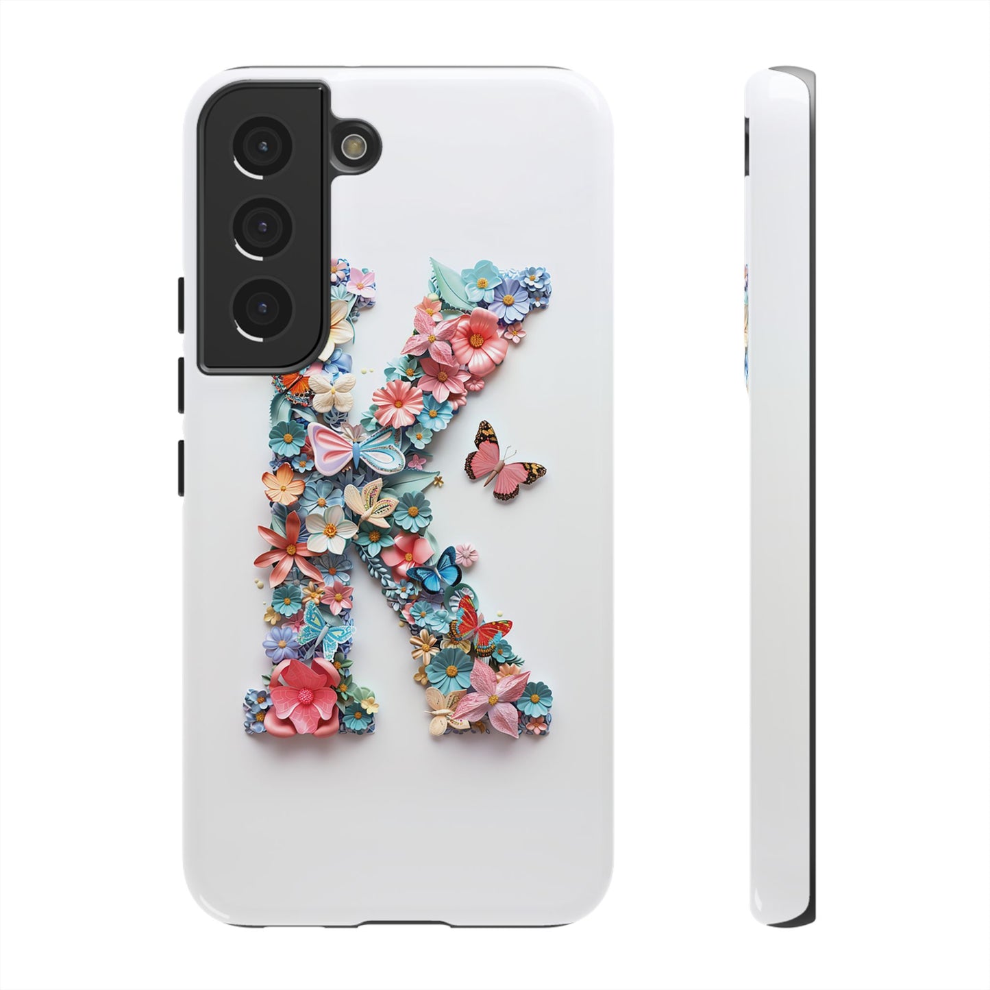 Floral Letter K Phone Case β Personalized Aesthetic Cover for iPhone, Samsung & Google Pixel
