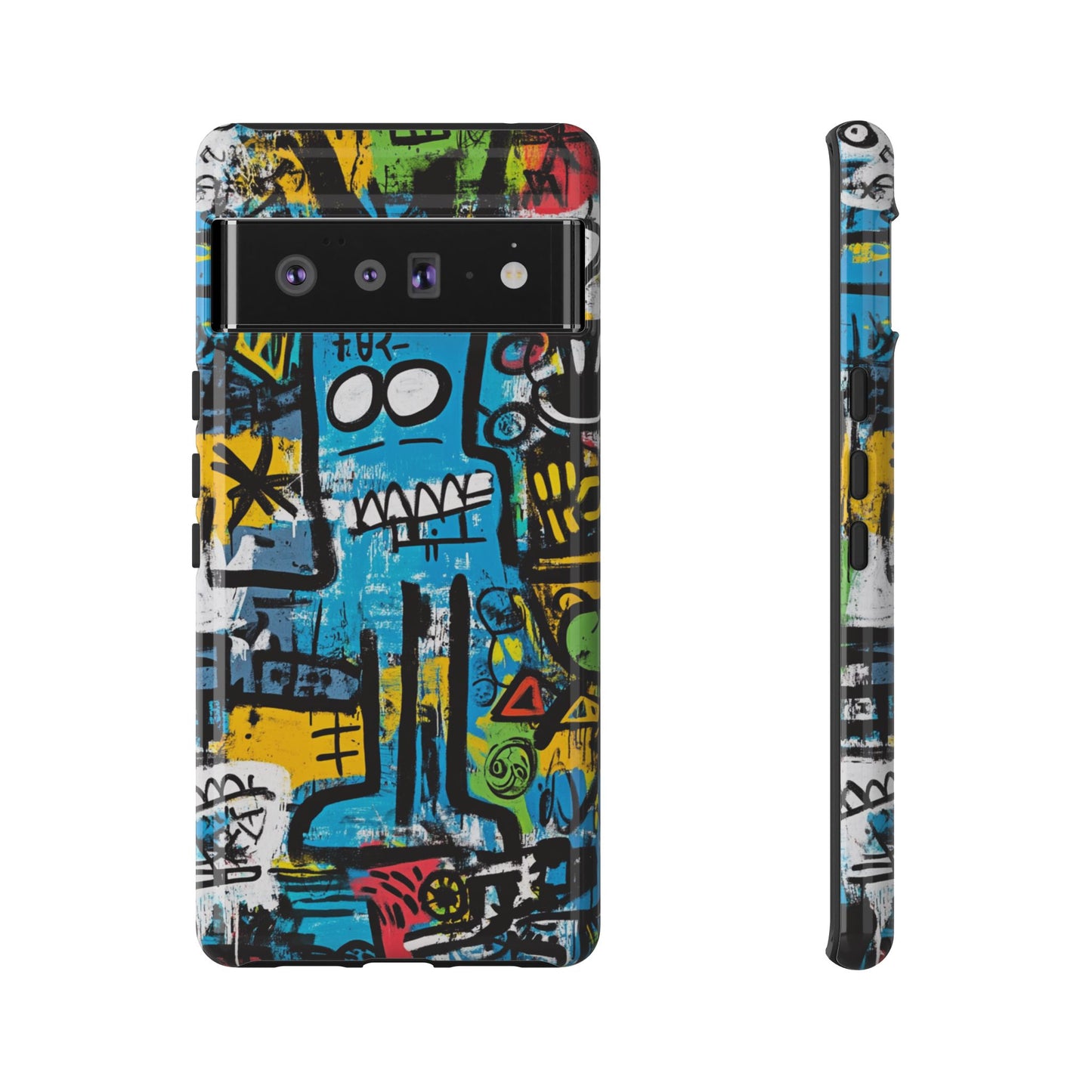 Basquiat Design Phone Case – Unique Street Art Protector - iPhone, Samsung & Google Pixel Cover - Artistic Painting Case, Art Lover Gift