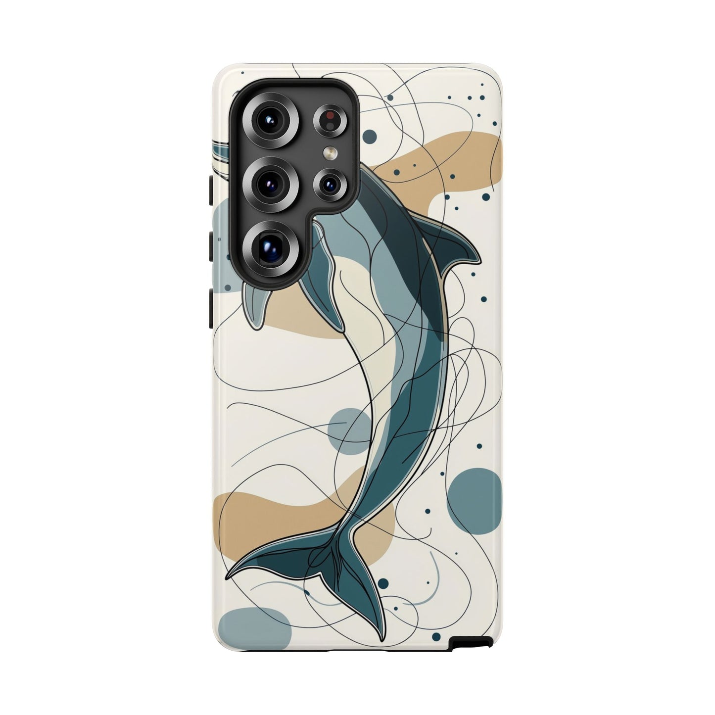 Ocean Whimsy: Abstract Dolphin Splash Phone Case for iPhone, Samsung & Pixel
