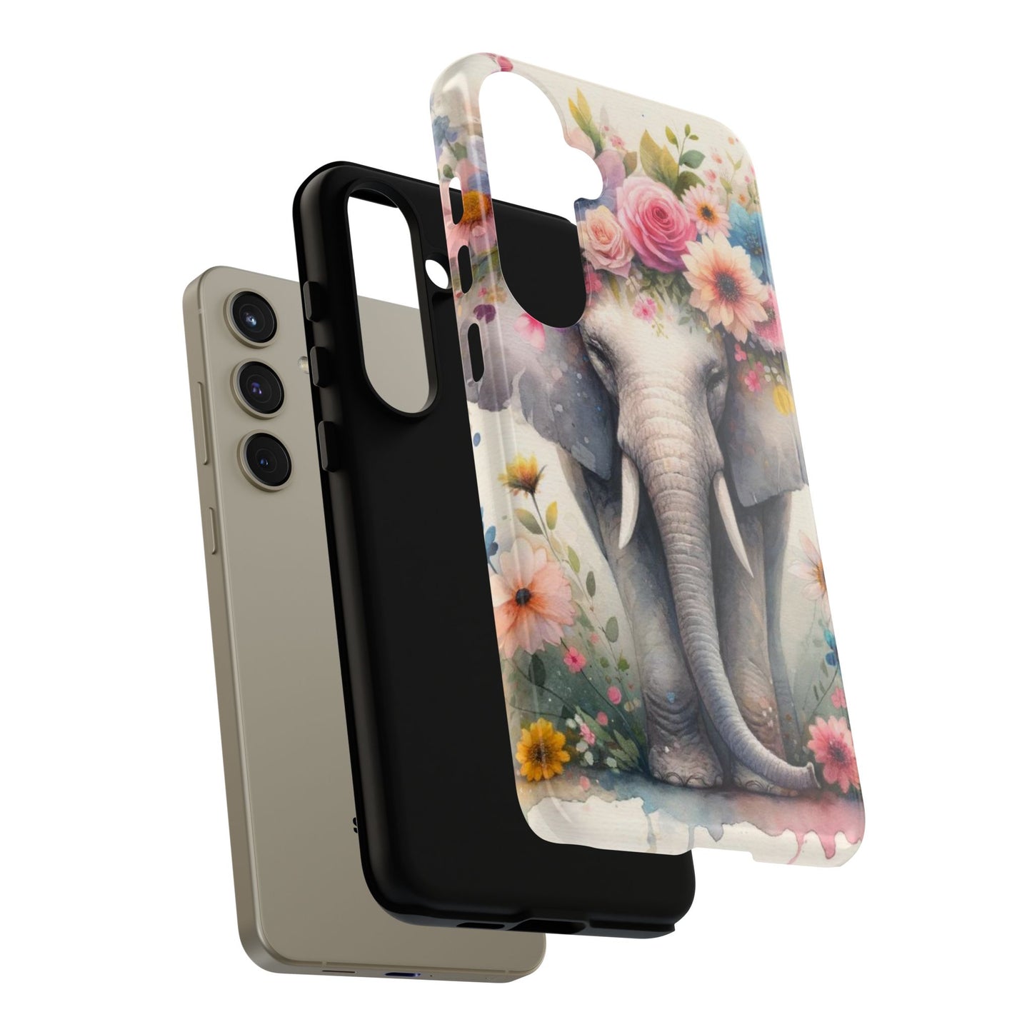 Watercolor Floral Elephant Mobile Cover – Dreamy Artistic Design
