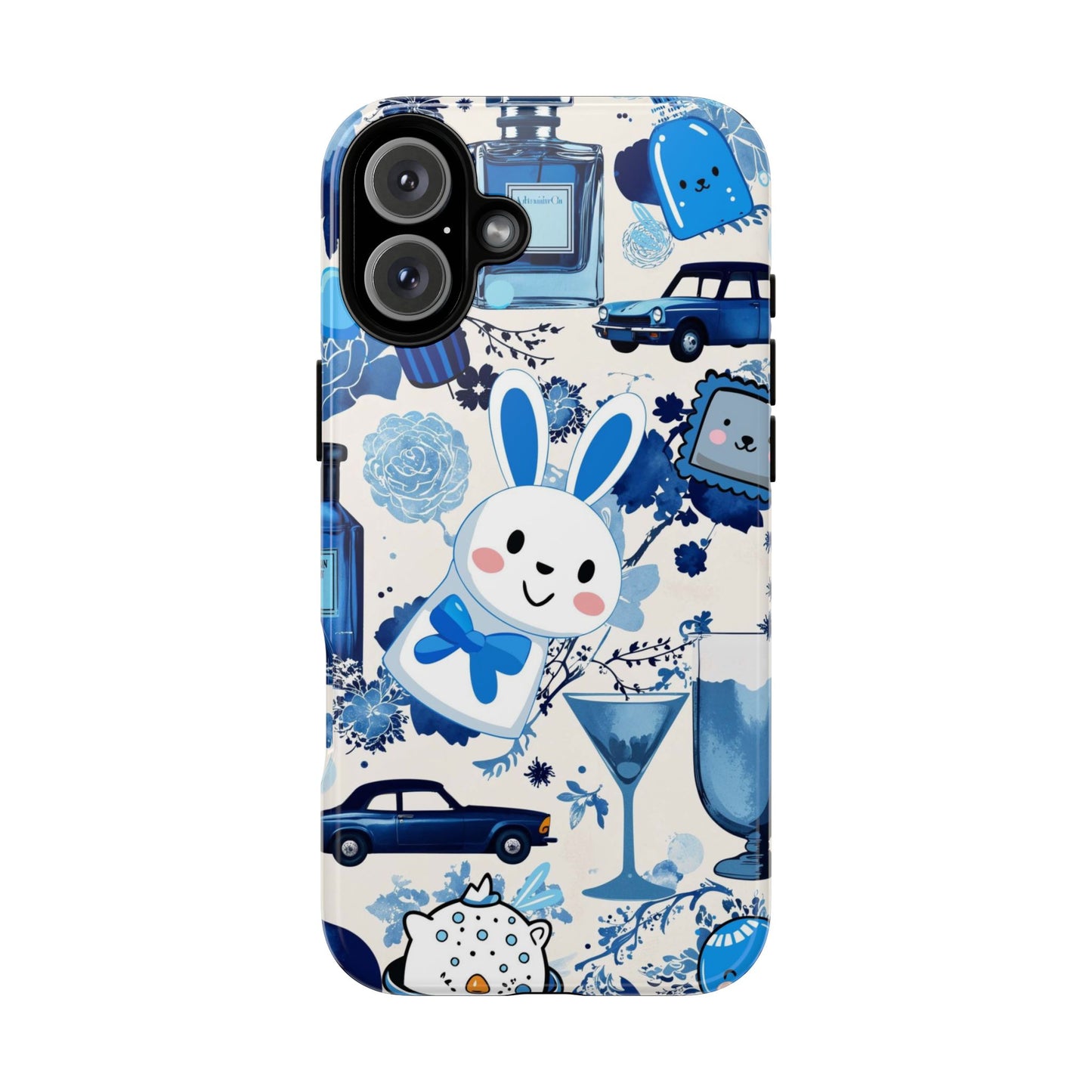 Blue Bunny & Car Themed Phone Case