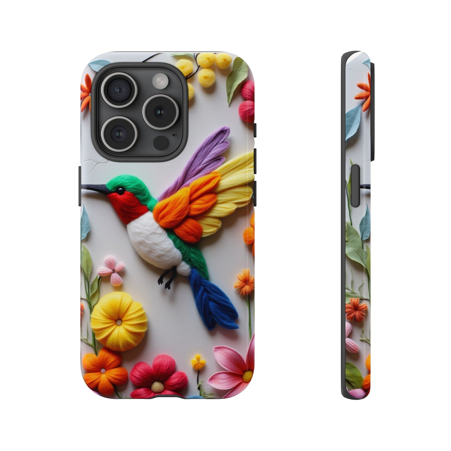 Elegant Hummingbird with Floral Mosaic Design | Nature's Artistic Vibes | iPhone 16 Pro