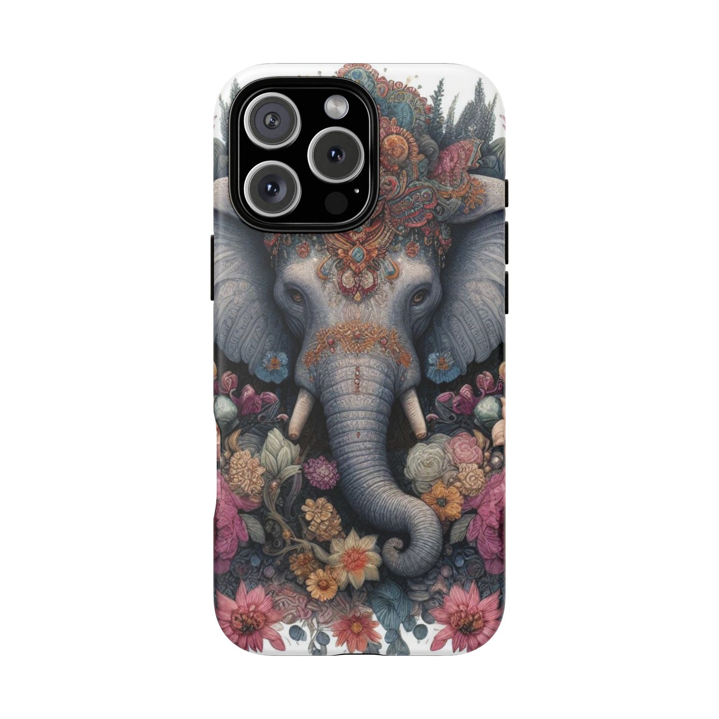 Regal Ornate Elephant Mobile Cover – Majestic Bohemian Art