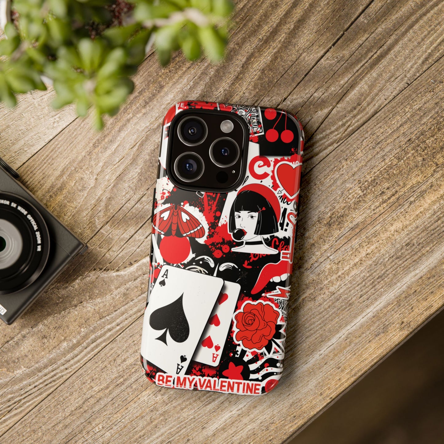 Bold Red & Black Ace Card Phone Case