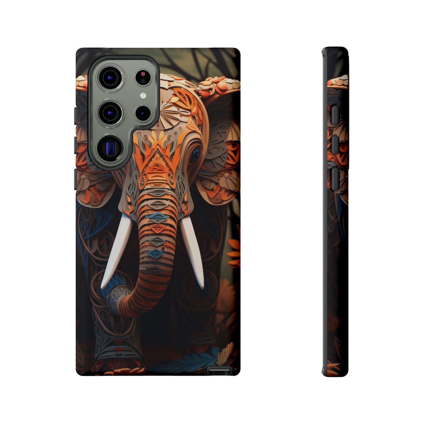Elegant Artistic Elephant Mobile Cover – Intricate Paper-Cut Design