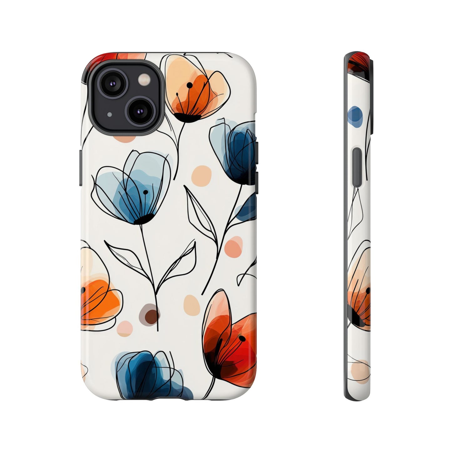 Minimal Floral Phone Case for iPhone, Samsung & Pixel | Watercolor Abstract Flower Print | Soft Matte Finish