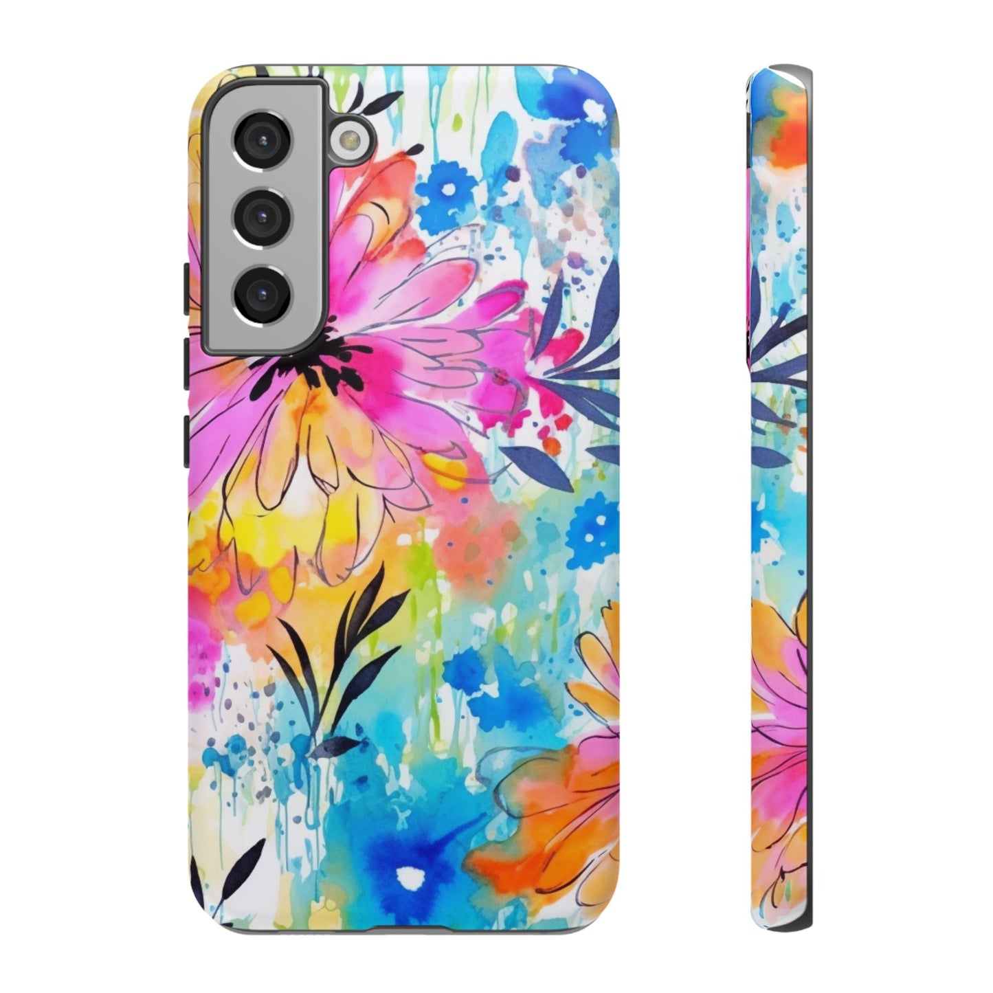 Abstract Watercolor Bloom Phone Case – Expressive & Vibrant
