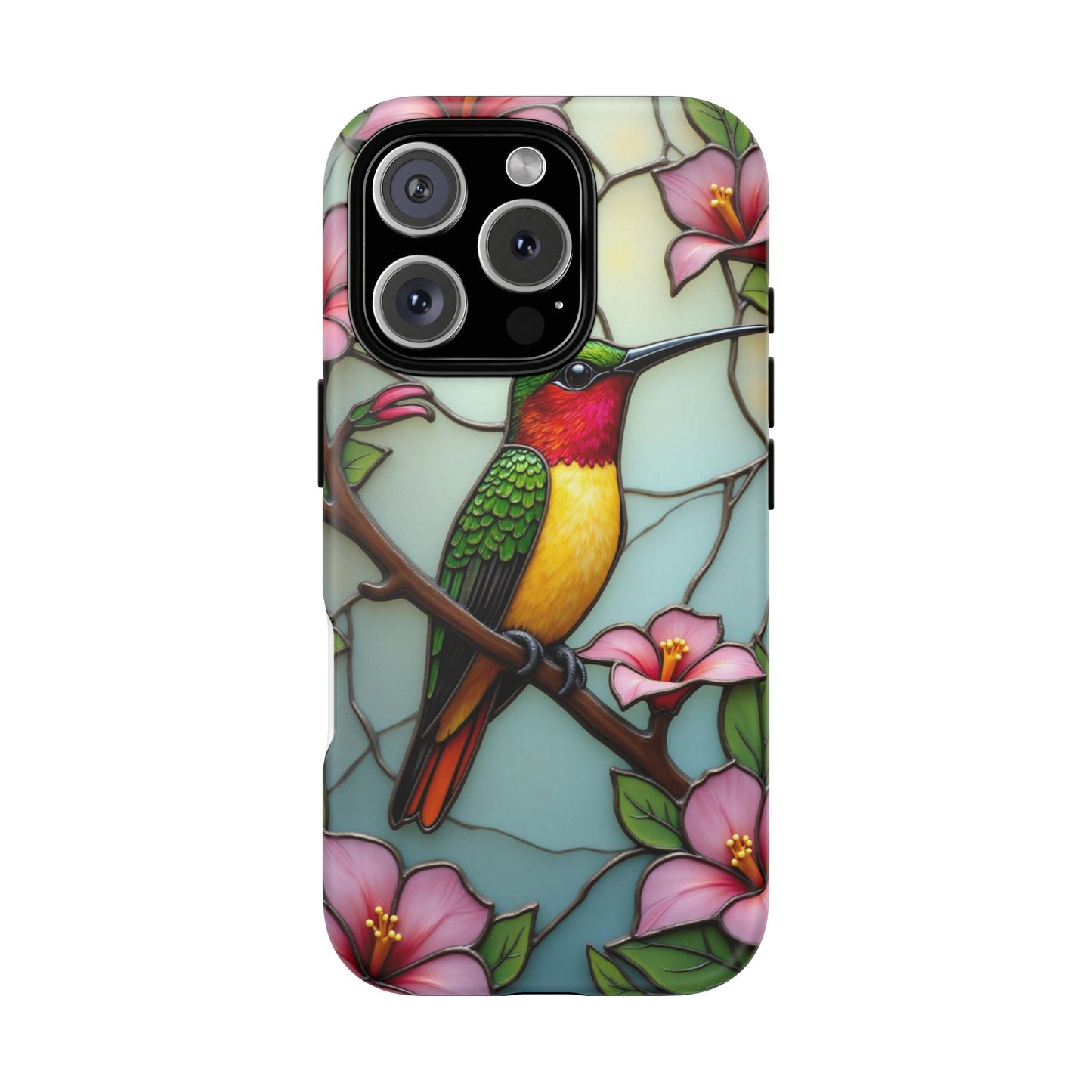 Elegant Hummingbird with Floral Mosaic | Artistic Nature Design