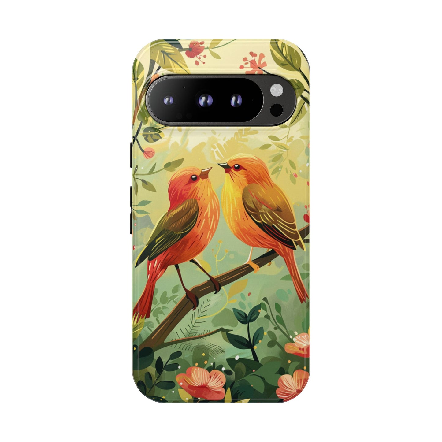 Floral Birds Phone Case β Elegant Nature-Inspired Design for iPhone, Samsung & Google Pixel