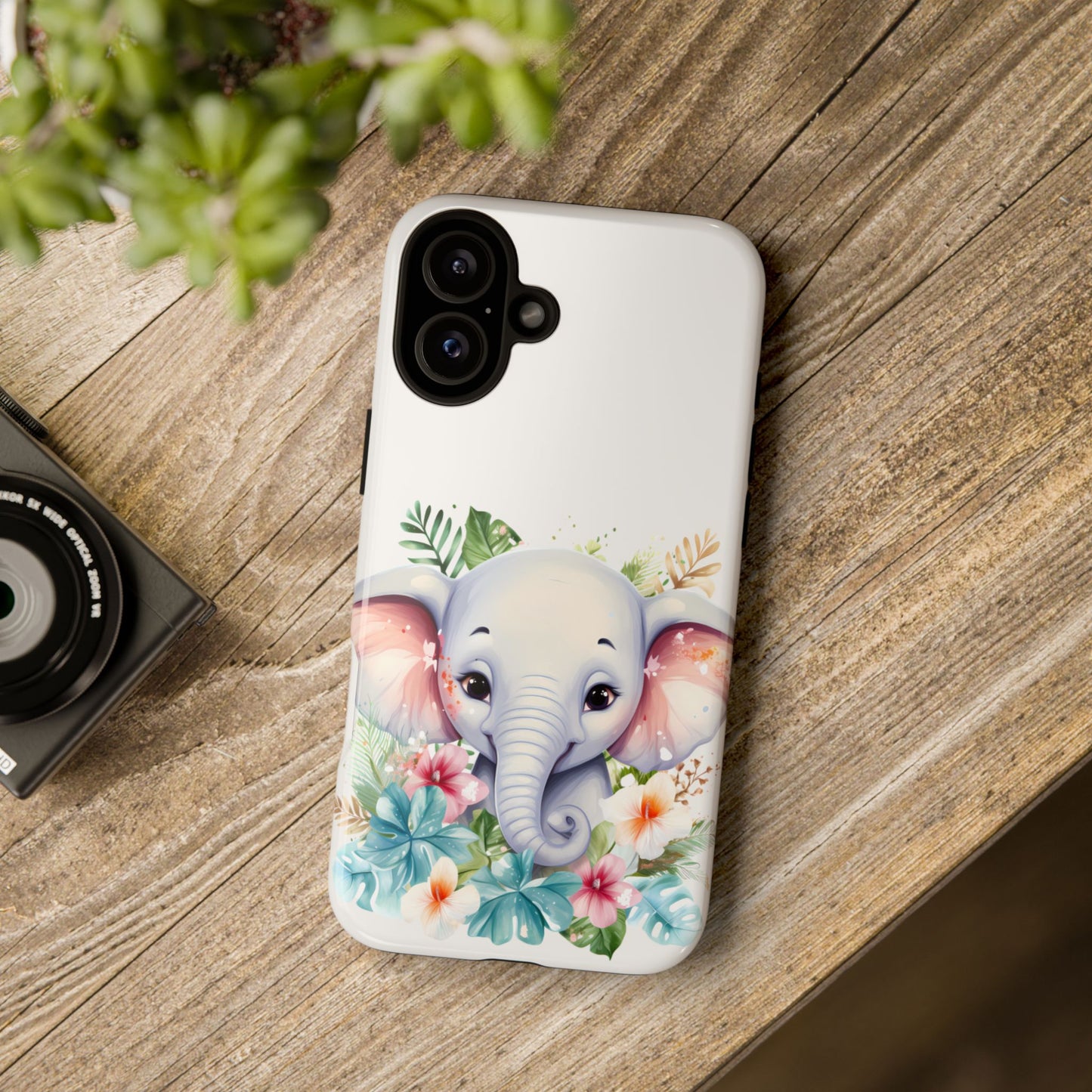 Adorable Baby Elephant Mobile Cover – Floral Fantasy Art