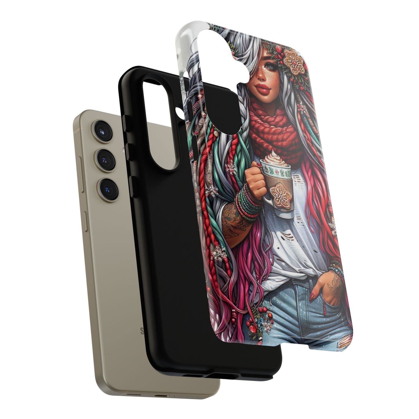 Boho Winter Queen – Cozy Dreads & Holiday Vibes Mobile Cover