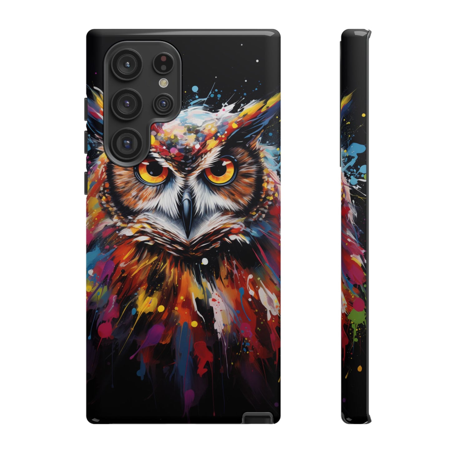 Colorful Owl Print Phone Case - iPhone, Samsung & Google Pixel Cover - Artistic Phone Case, Bird Lover Gift