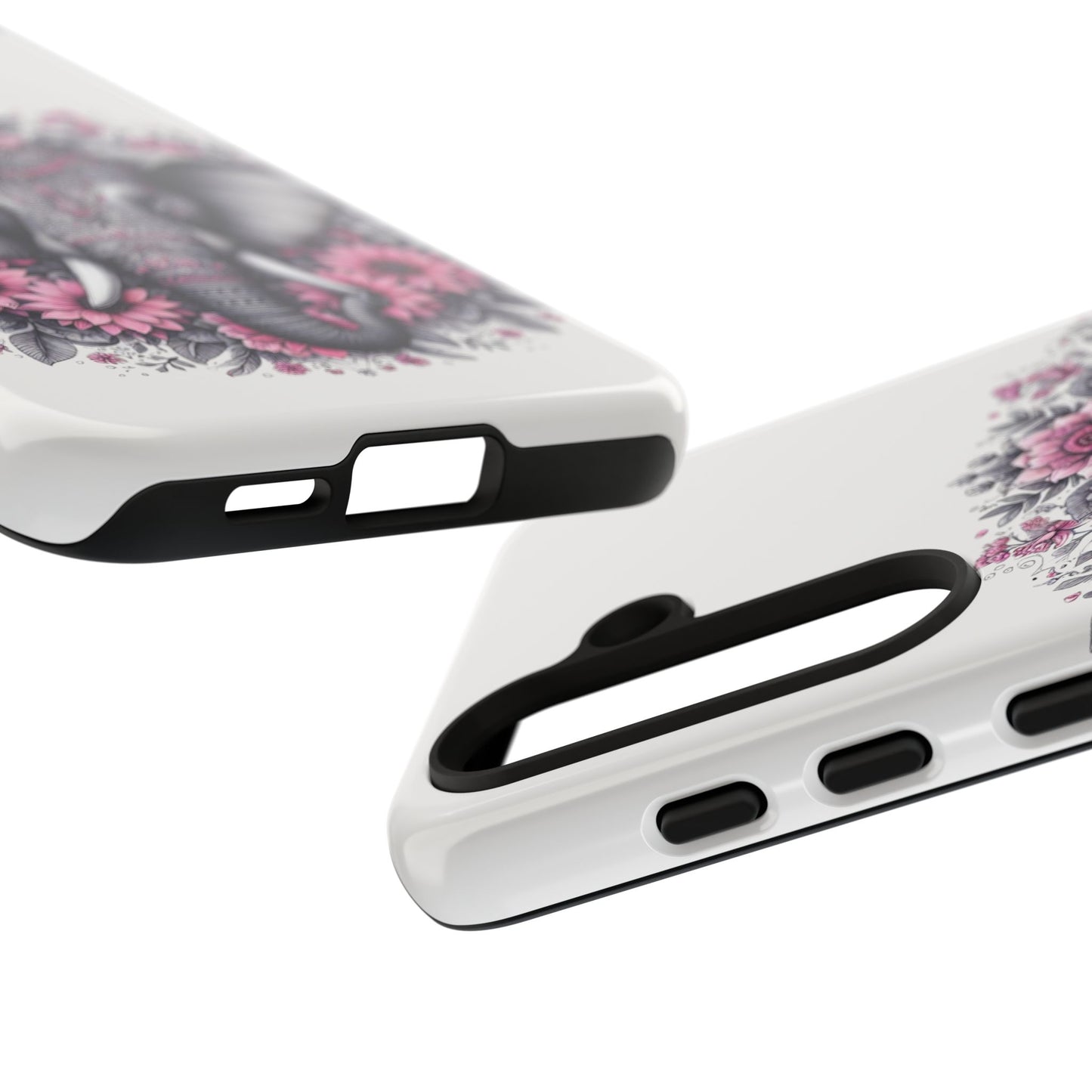 Intricate Floral Elephant Mobile Cover – Mandala-Inspired Boho Art