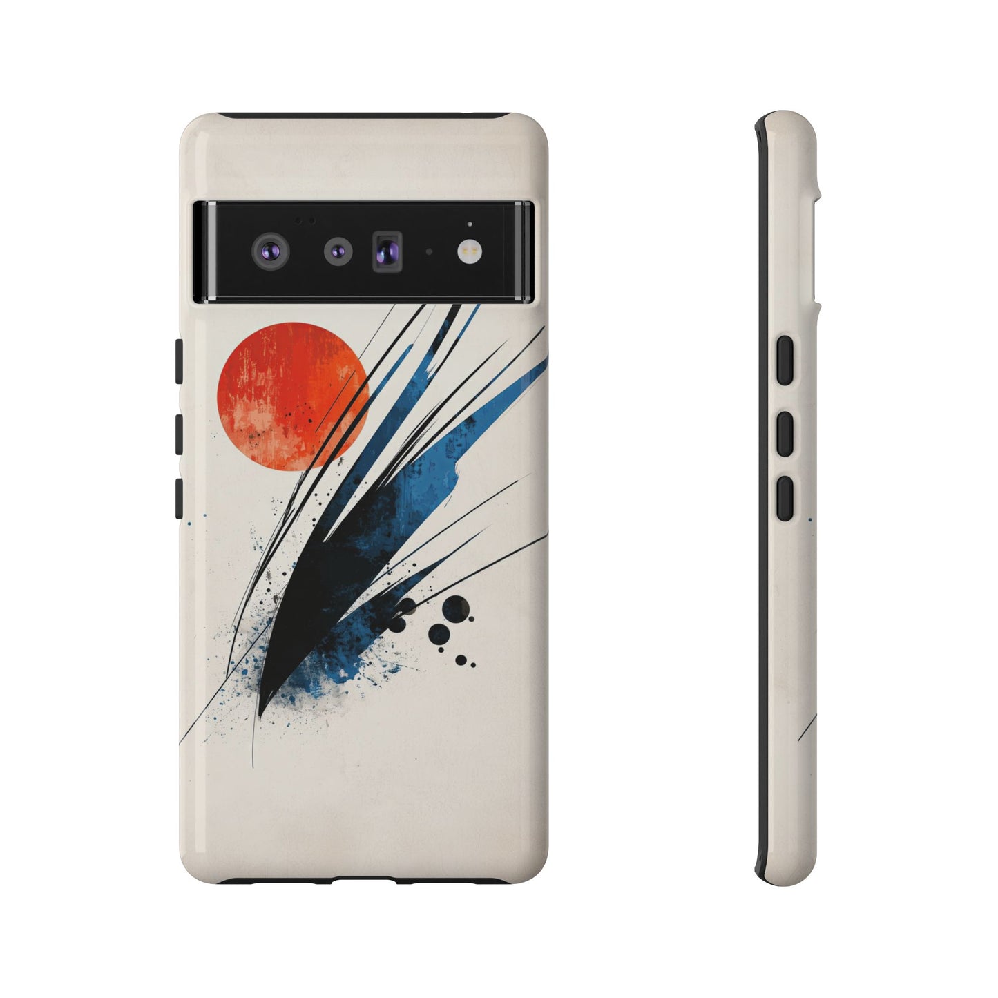 Zen Burst – Minimal Abstract Ink Stroke Phone Case for iPhone, Samsung & Pixel