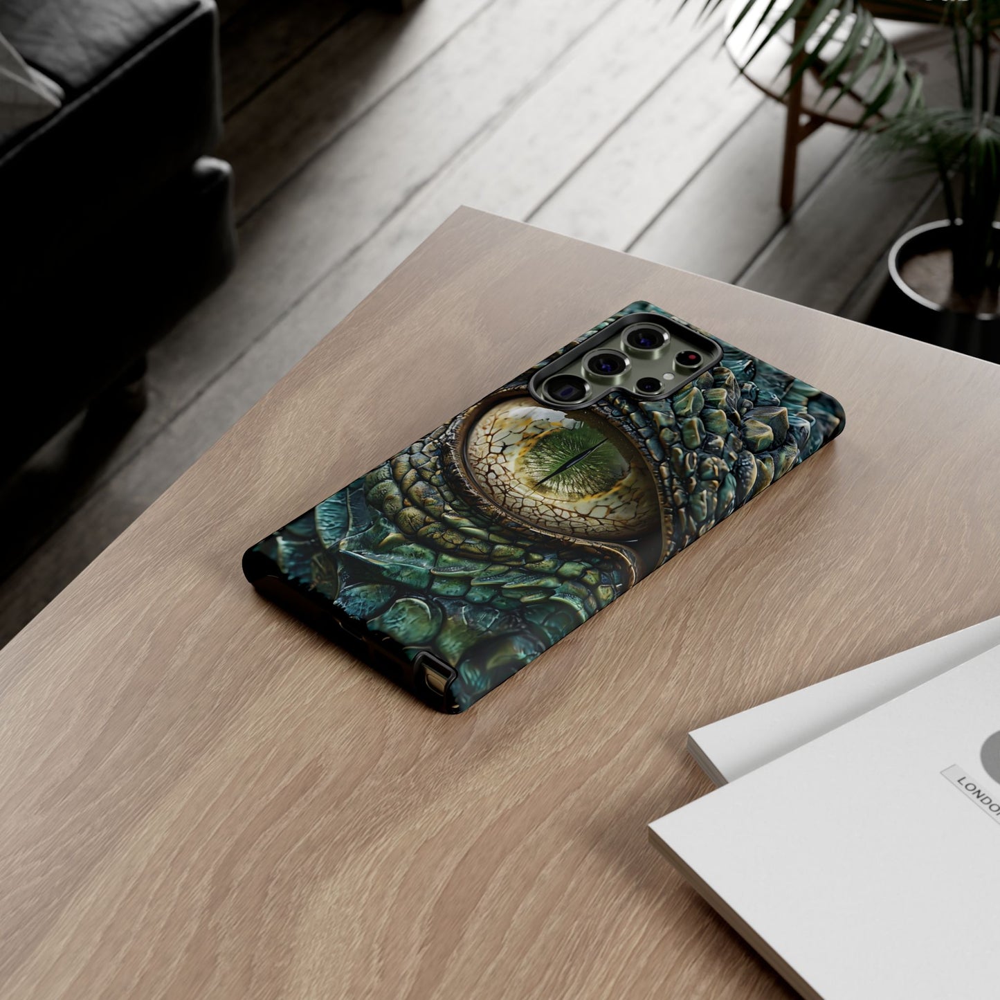 A Dragon's Eye With Intricate Scales phone case design.
