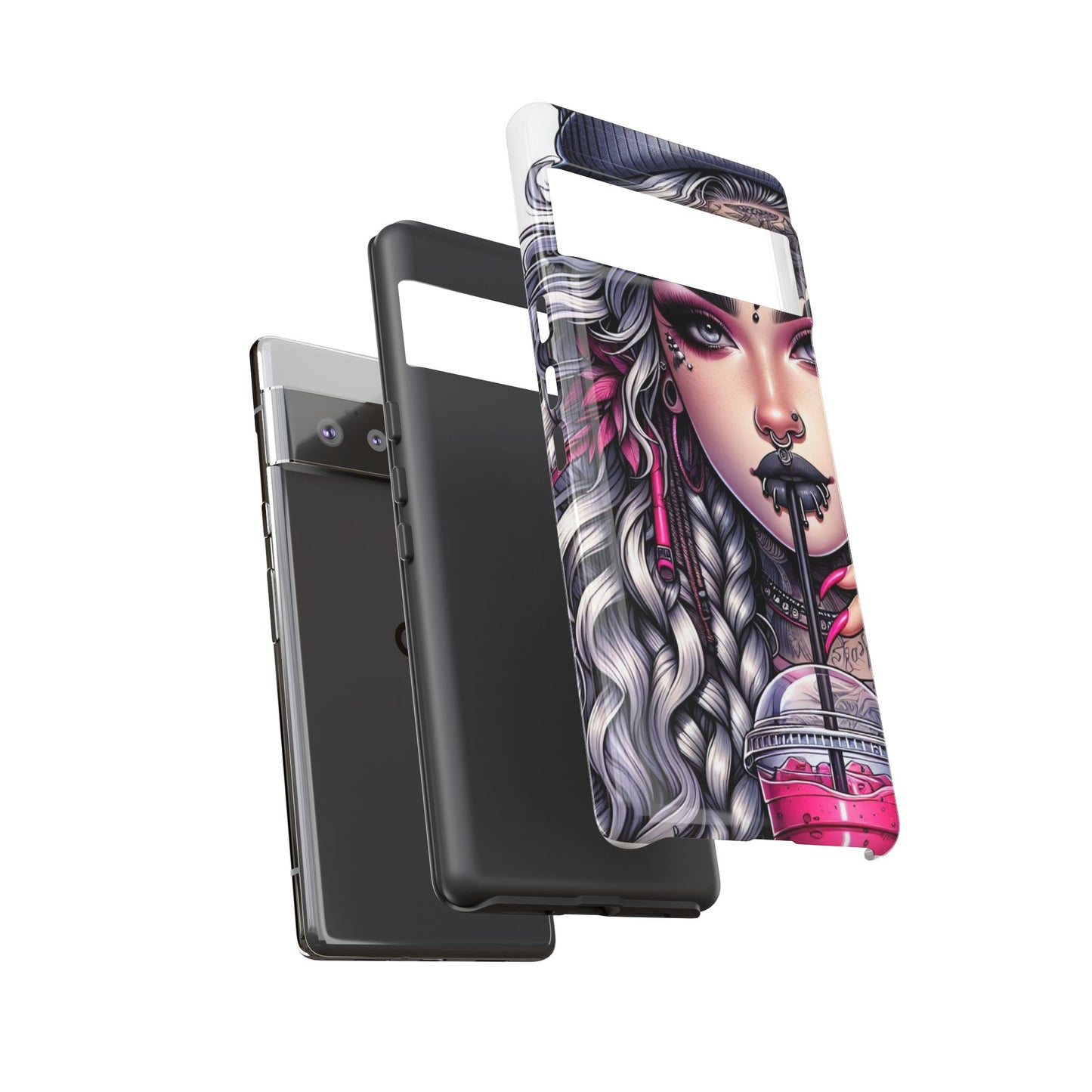Icy Rebel – Silver Dreads & Edgy Street Chic Mobile Cover