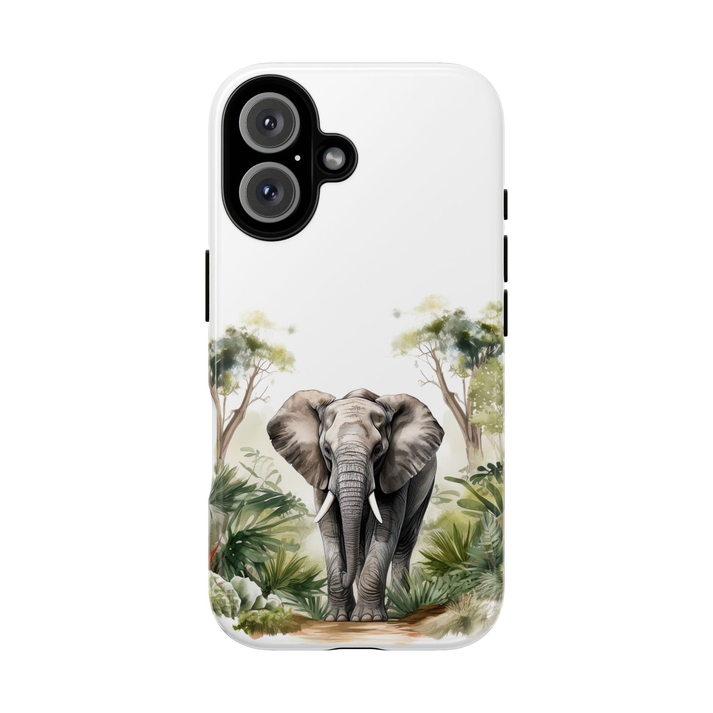Serene Jungle Elephant Mobile Cover – Watercolor Wildlife Design