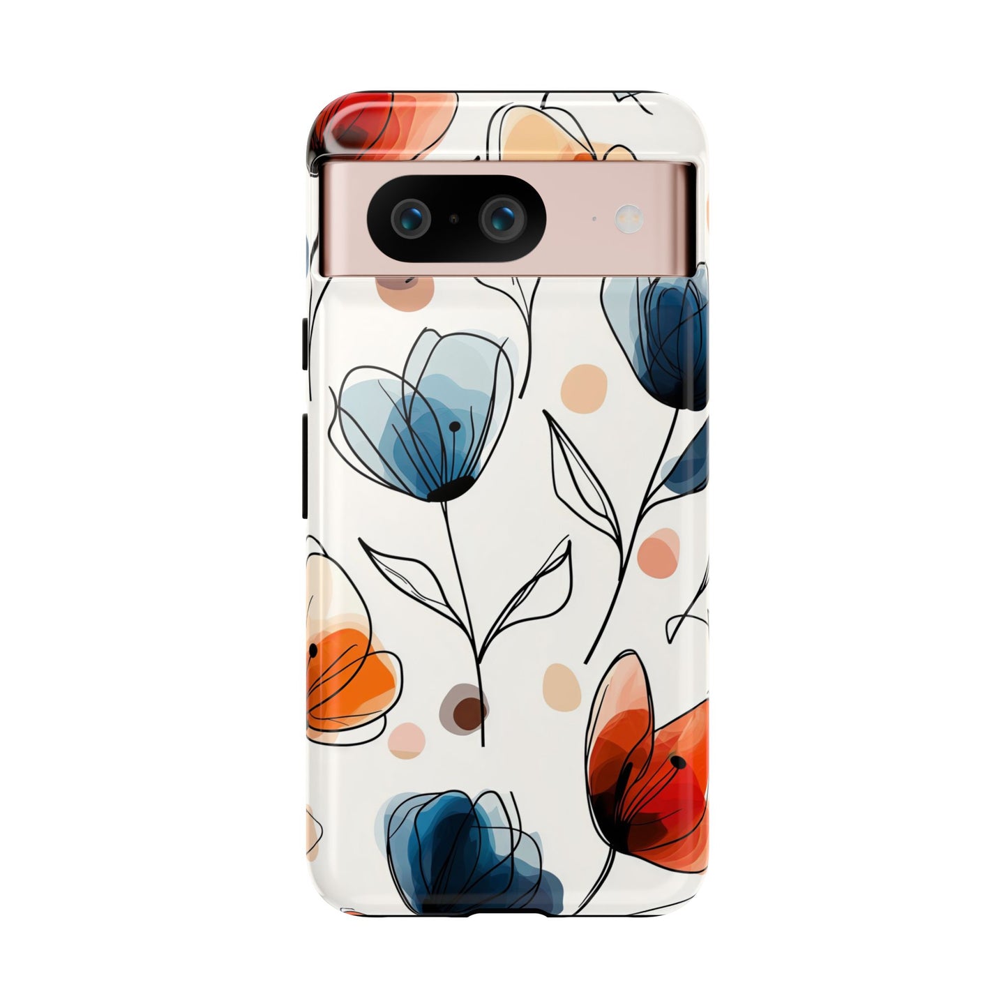 Minimal Floral Phone Case for iPhone, Samsung & Pixel | Watercolor Abstract Flower Print | Soft Matte Finish