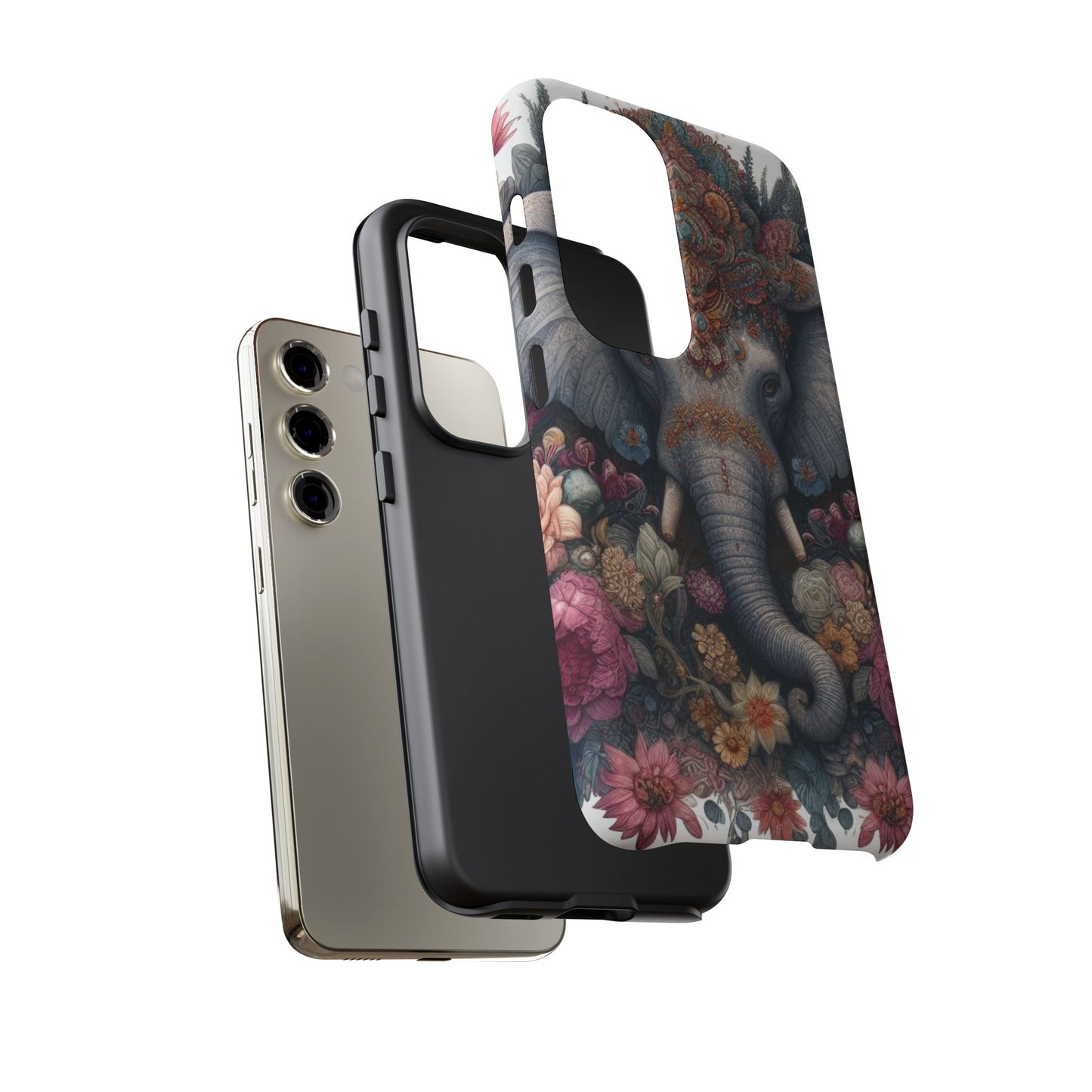 Regal Ornate Elephant Mobile Cover – Majestic Bohemian Art