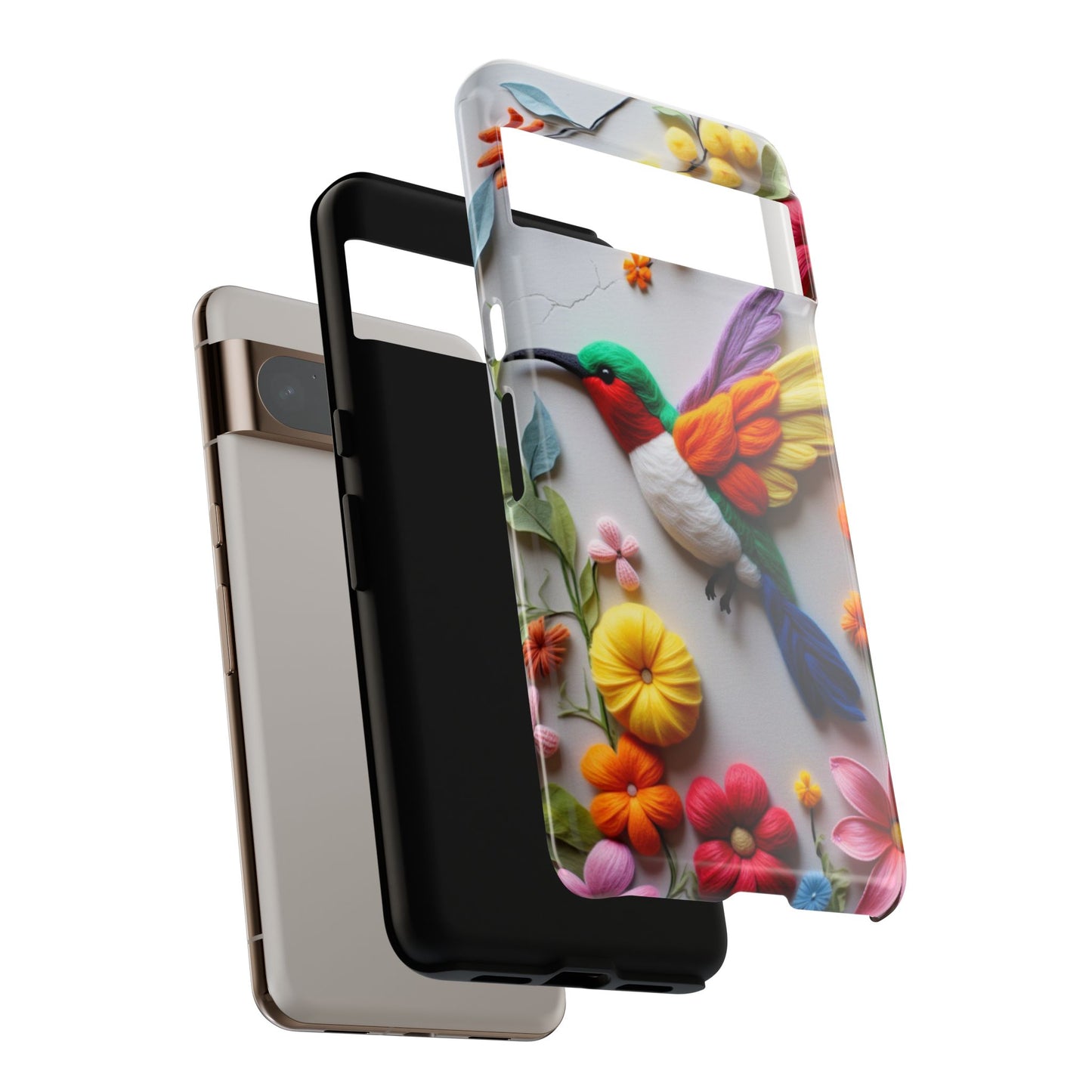 Elegant Hummingbird with Floral Mosaic Design | Nature's Artistic Vibes | iPhone 16 Pro