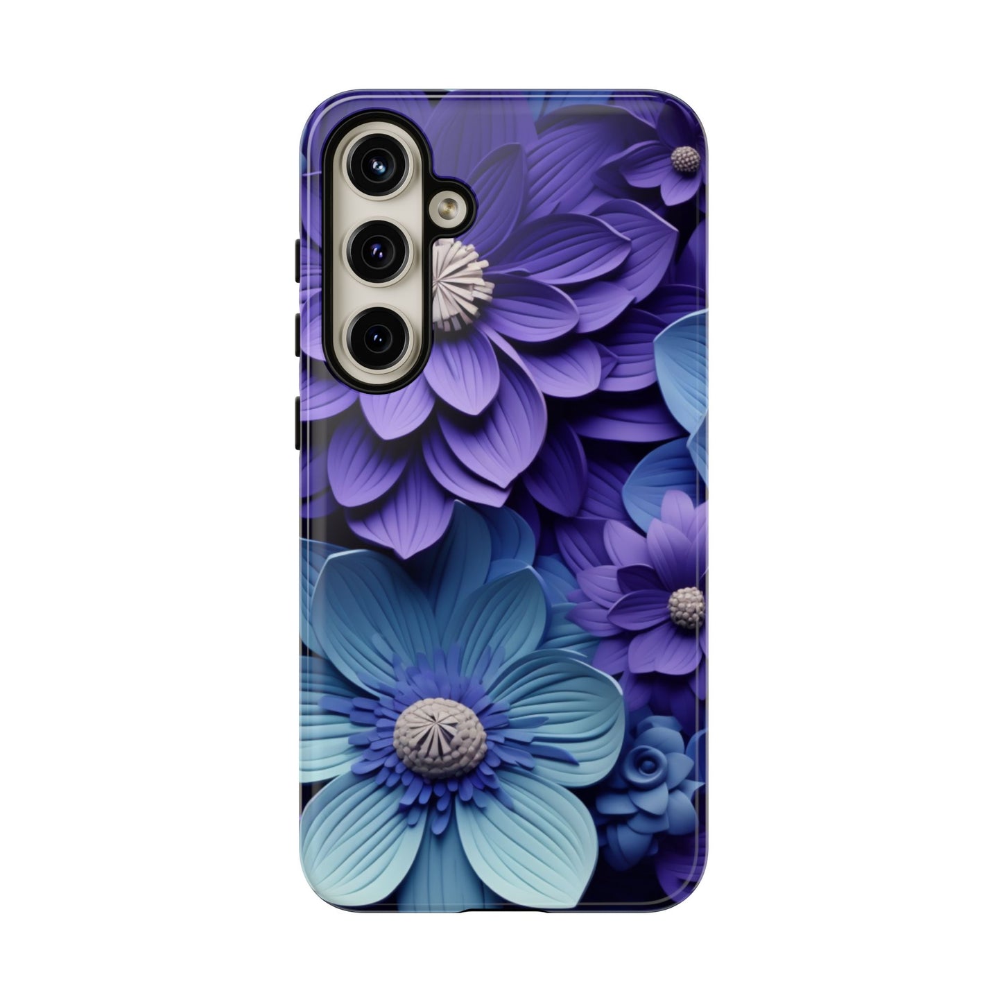 Royal Blue Floral Phone Case – Elegant & Luxurious Design