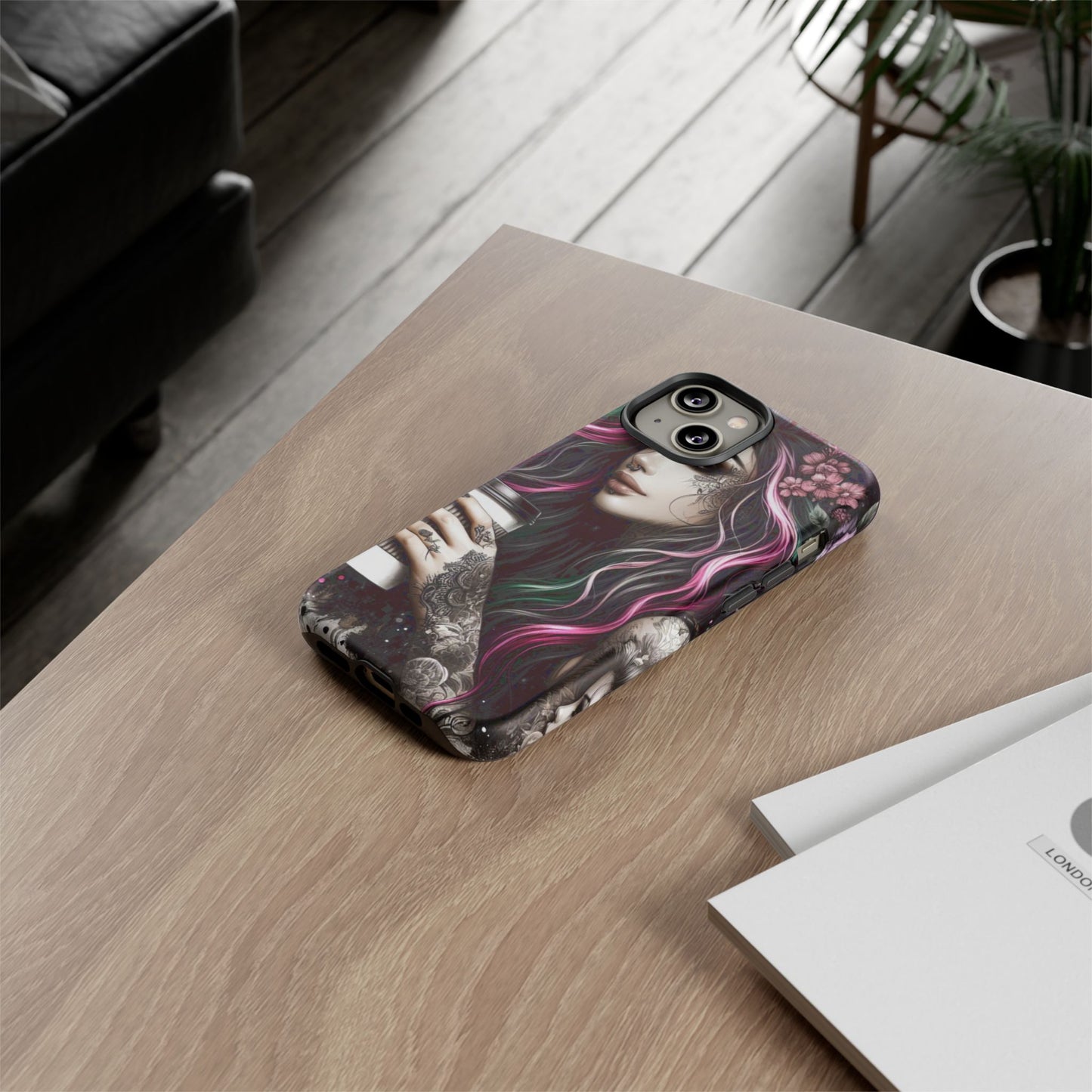 Tattooed Serenity – Gothic Coffee Lover Mobile Cover