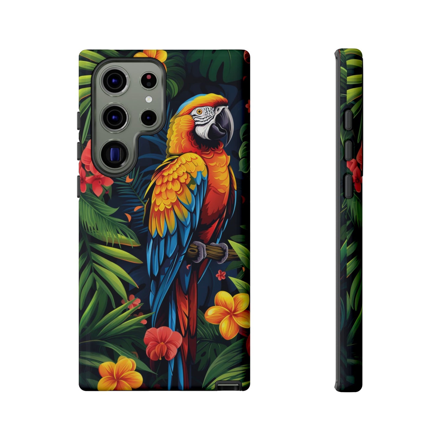 Floral Parrot Phone Case β Tropical Bird Design for iPhone, Samsung & Google Pixel