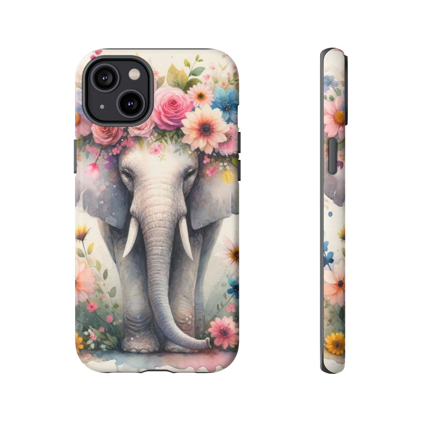 Watercolor Floral Elephant Mobile Cover – Dreamy Artistic Design