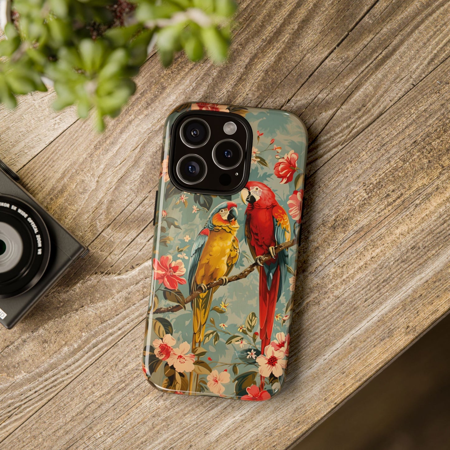 Floral Parrot Phone Case β Tropical Bird Design for iPhone, Samsung & Google Pixel