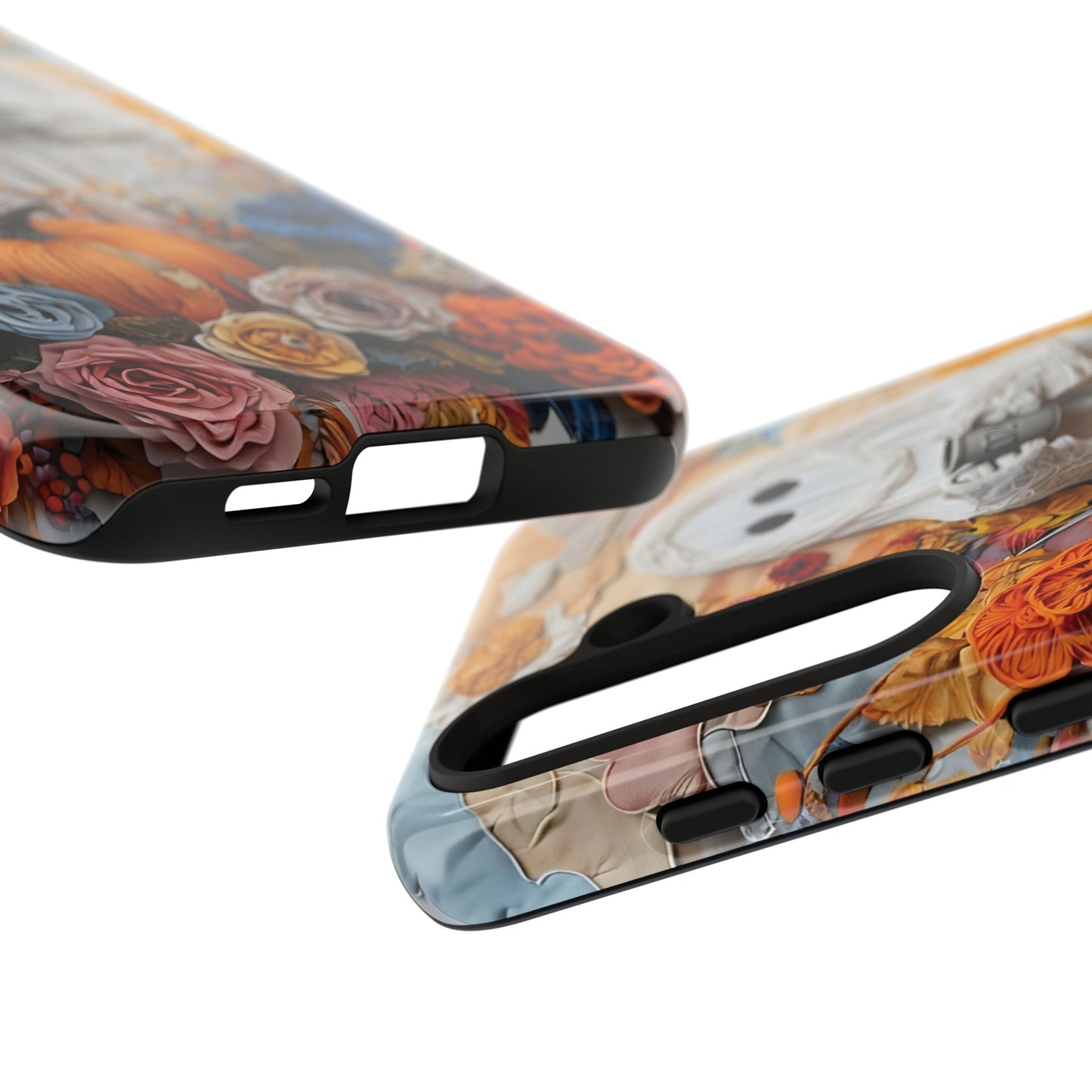 Colorful Whimsical Artwork of Ghost in Autumn Scene phone case design.