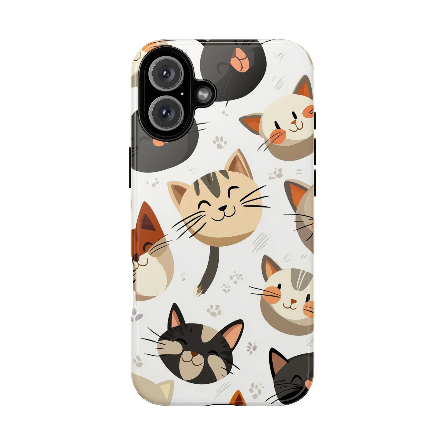 Cute Cat Faces Phone Case – Kawaii Anime Style for iPhone, Samsung & Google Pixel, Fun and Playful Cat Design