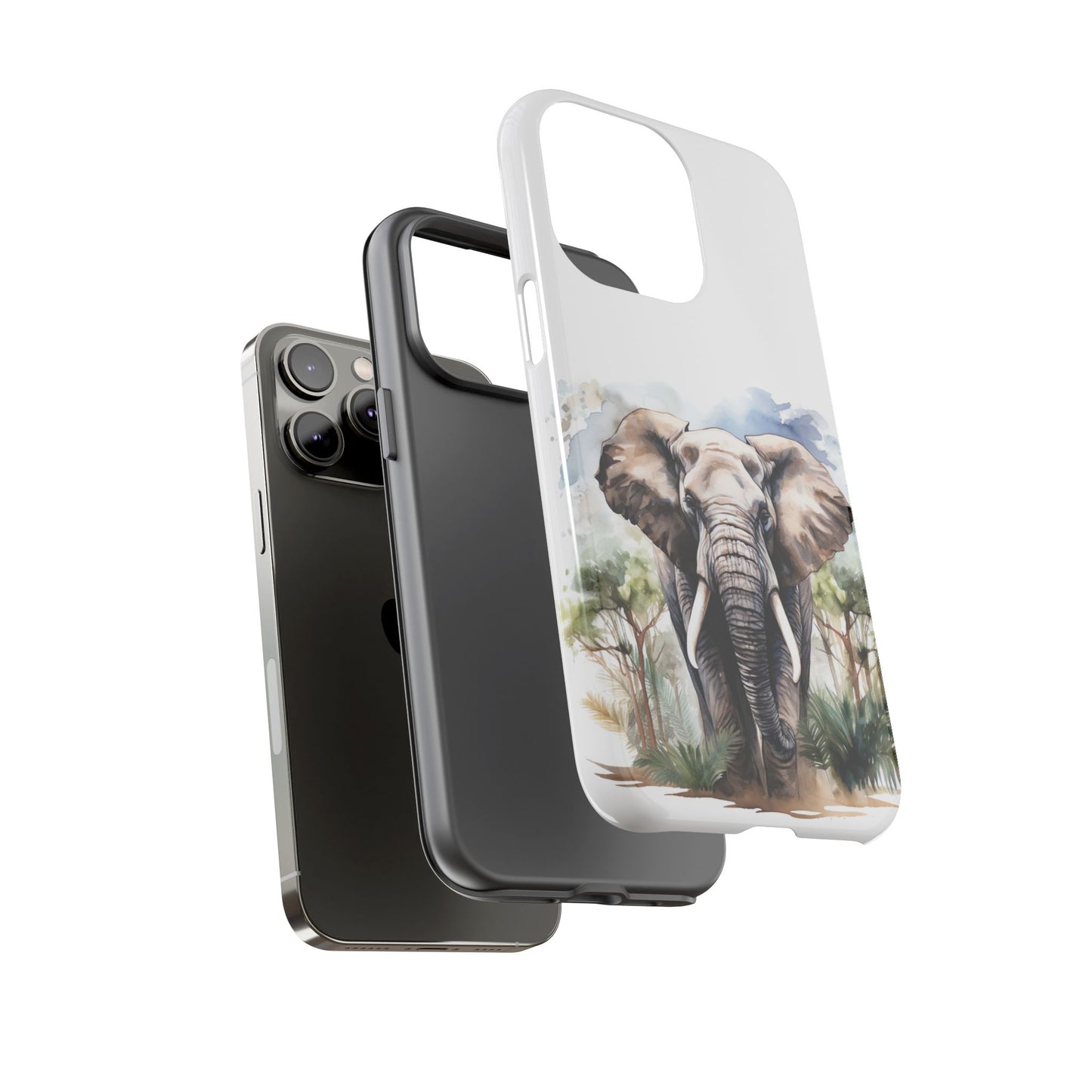 Majestic Watercolor Elephant Mobile Cover – Artistic Wildlife Design