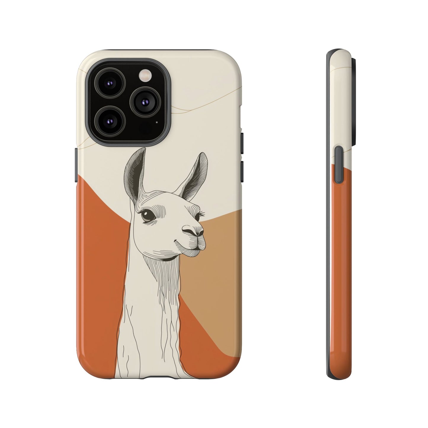 Desert Calm: Minimalist Llama Art Print Phone Case for iPhone, Samsung & Pixel