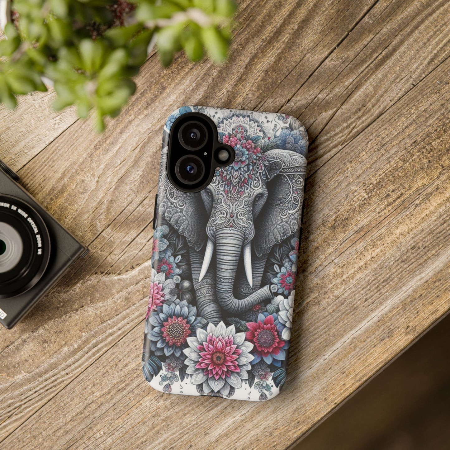 Regal Mandala Elephant Mobile Cover – Ornate Floral Art