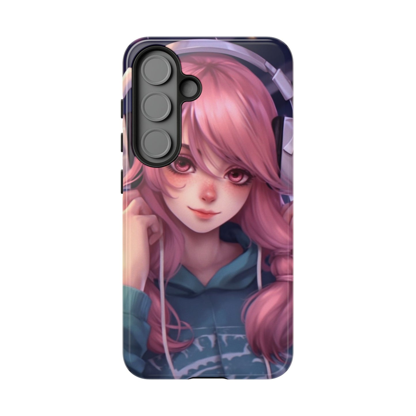 Anime Music Girl Phone Case - Cute Aesthetic Cover for iPhone, Samsung & Google Pixel, Girly Phone Case, Kawaii Lover Gift