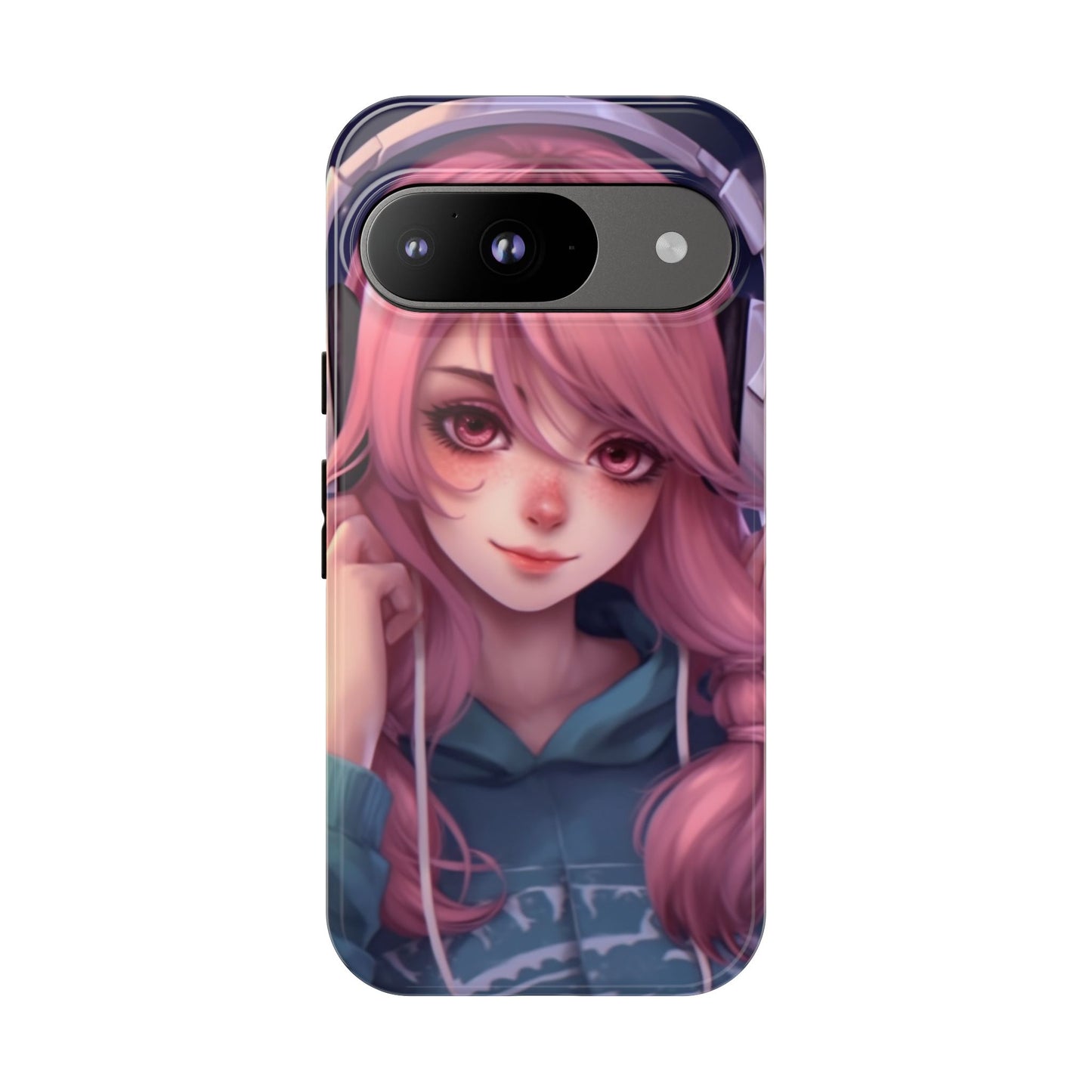 Anime Music Girl Phone Case - Cute Aesthetic Cover for iPhone, Samsung & Google Pixel, Girly Phone Case, Kawaii Lover Gift