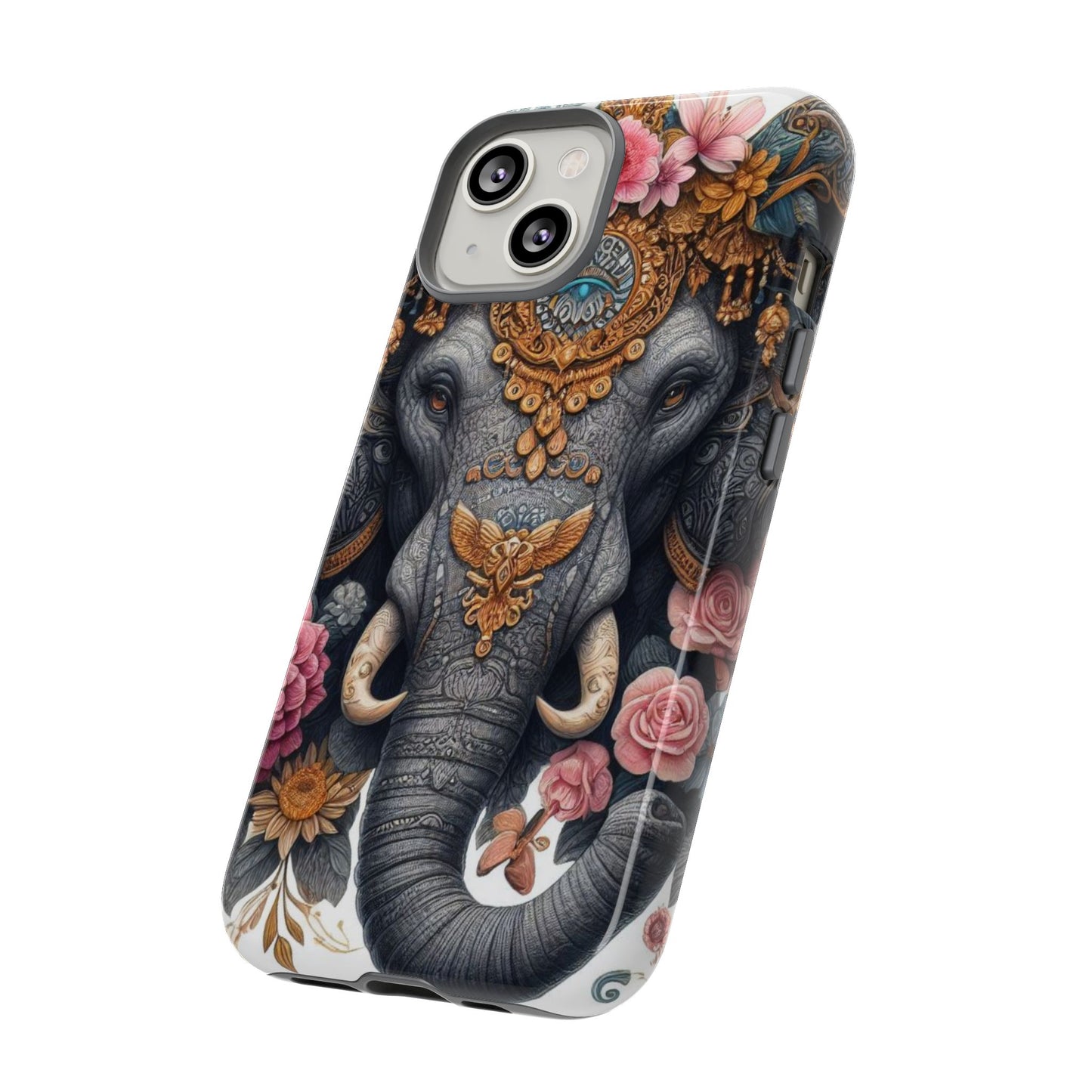 Golden Royal Elephant Mobile Cover – Luxurious Ornate Art