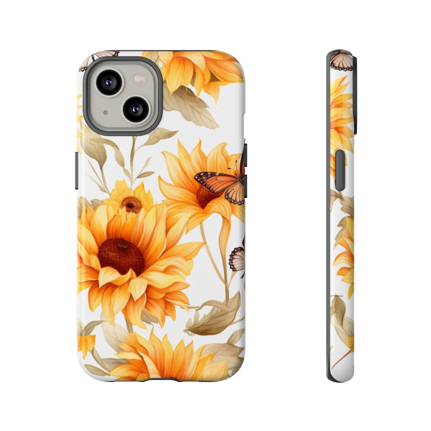 Sunflower & Butterfly Aesthetic Mobile Case – Bright & Nature-Inspired