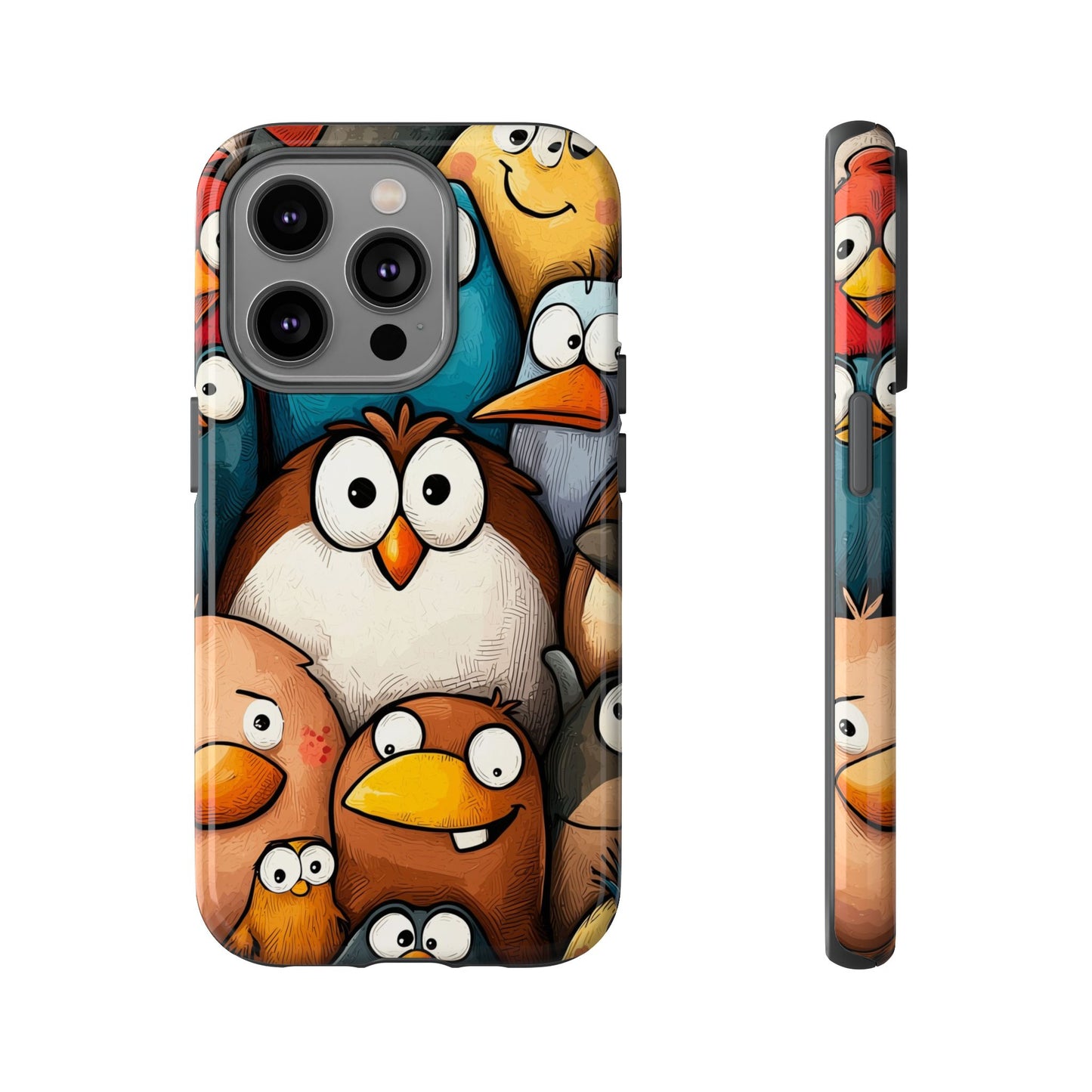 Quirky Bird Squad Anime Phone Case for iPhone, Samsung, Google Pixel