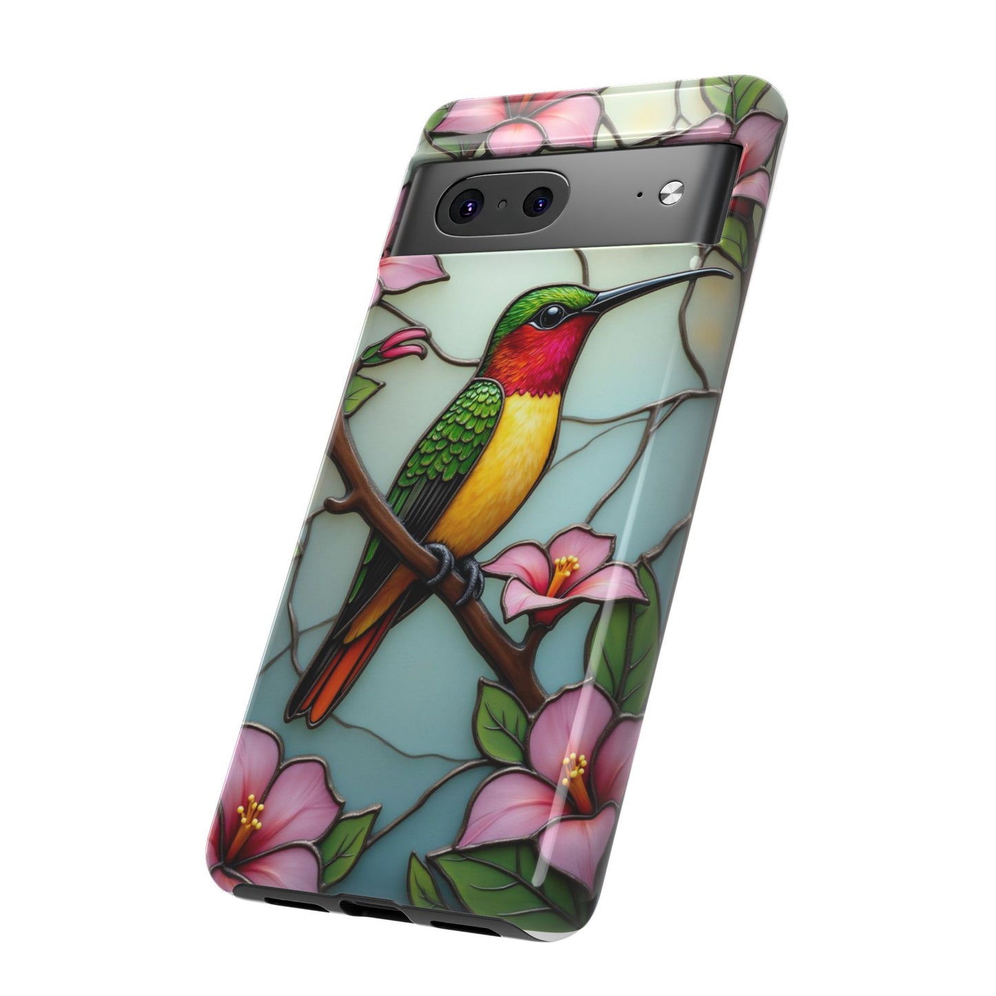Elegant Hummingbird with Floral Mosaic | Artistic Nature Design