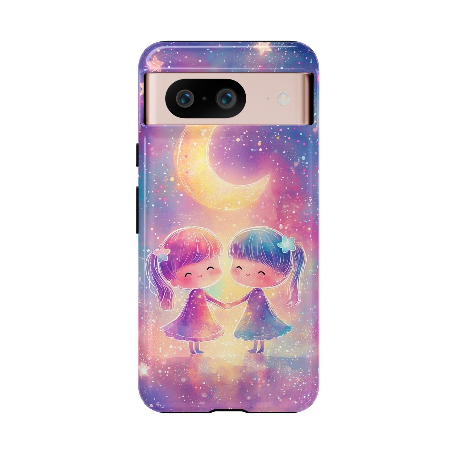 Moonlit Friendship Galaxy Phone Case for iPhone, Samsung, Google Pixel