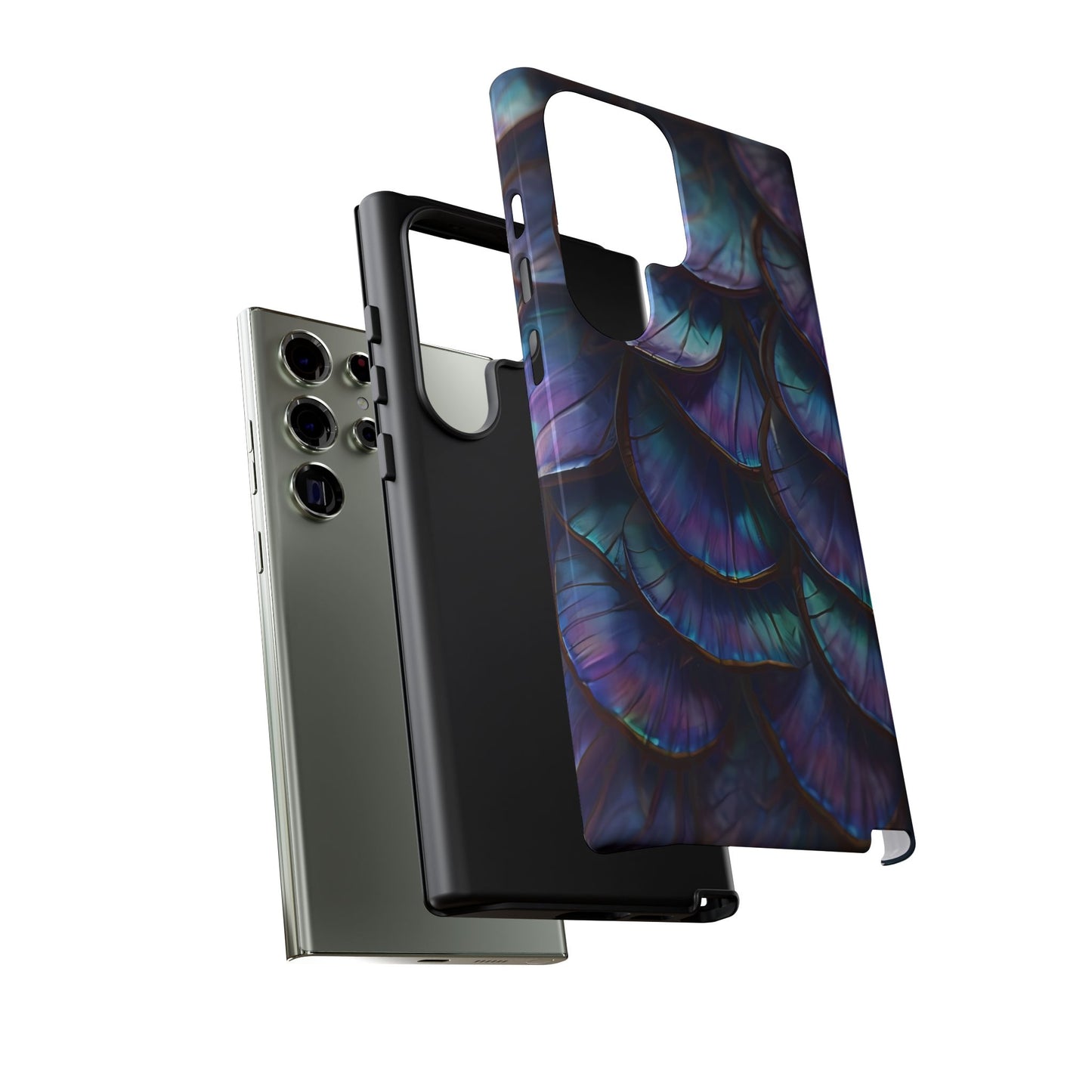 Abstract Macro Shot of Iridescent Butterfly Fish Scales Phone Case Design